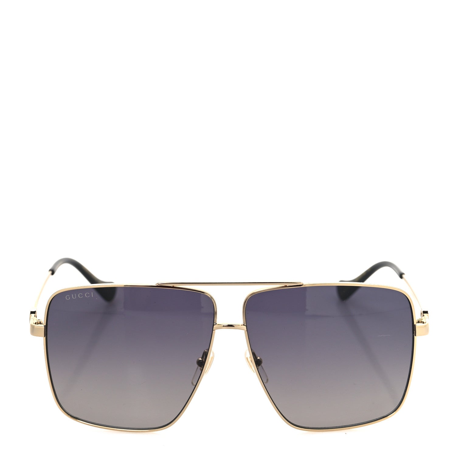Metal Navigator Square Sunglasses GG1087S Gold Black
