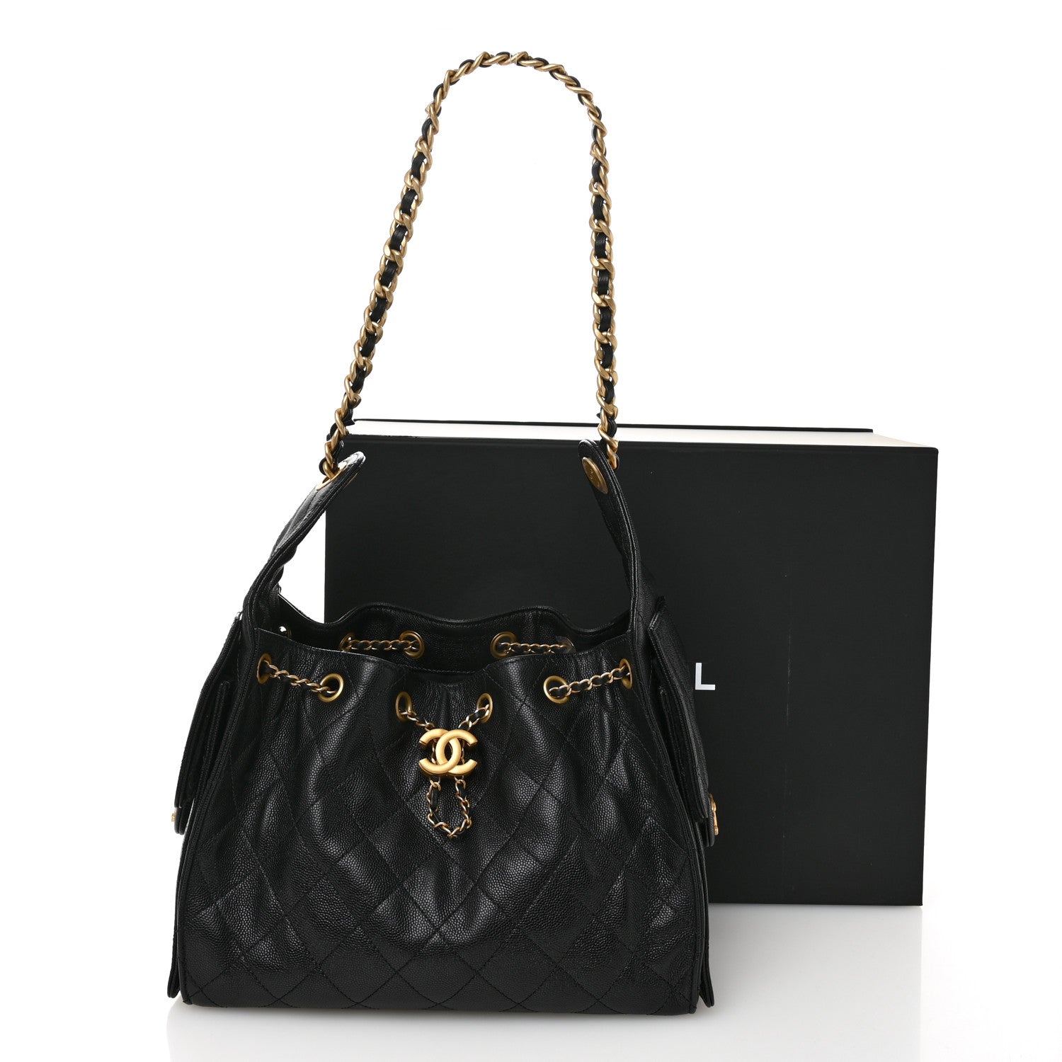 Caviar Quilted Small Chanel 25 Handbag Black