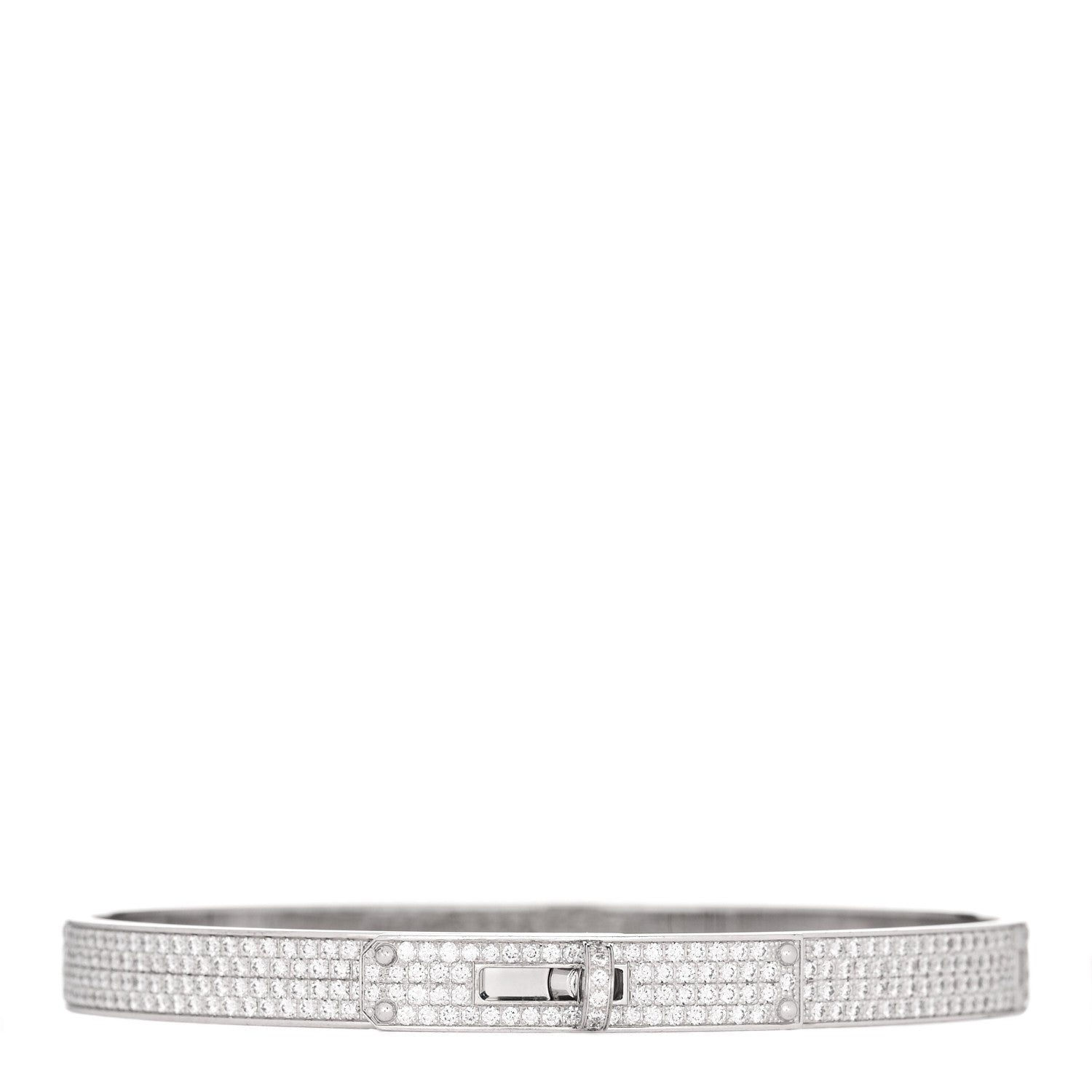 18K White Gold Diamond PM Kelly Full Pave Bracelet SH