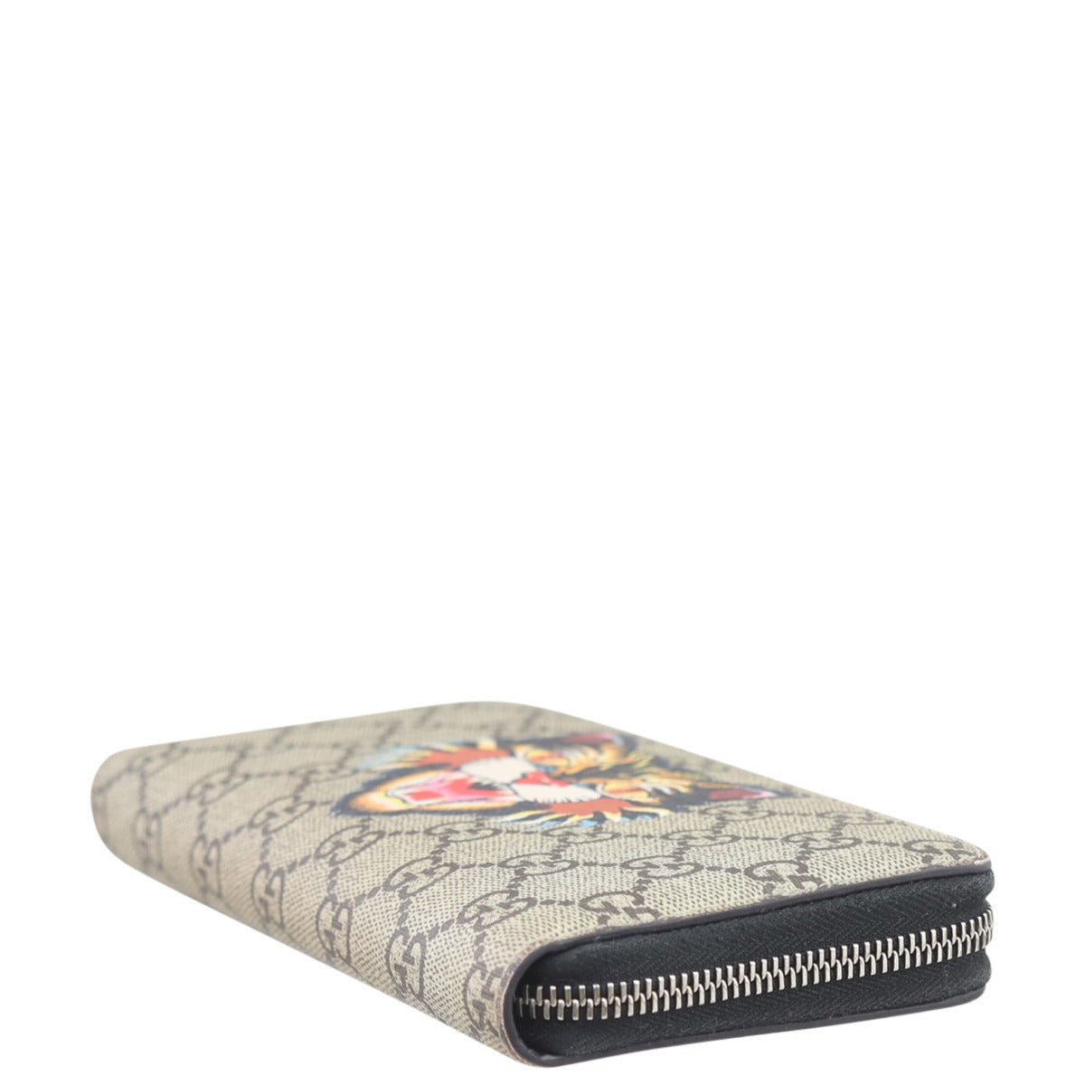 Gucci GG Supreme Angry Cat Zip Around Wallet