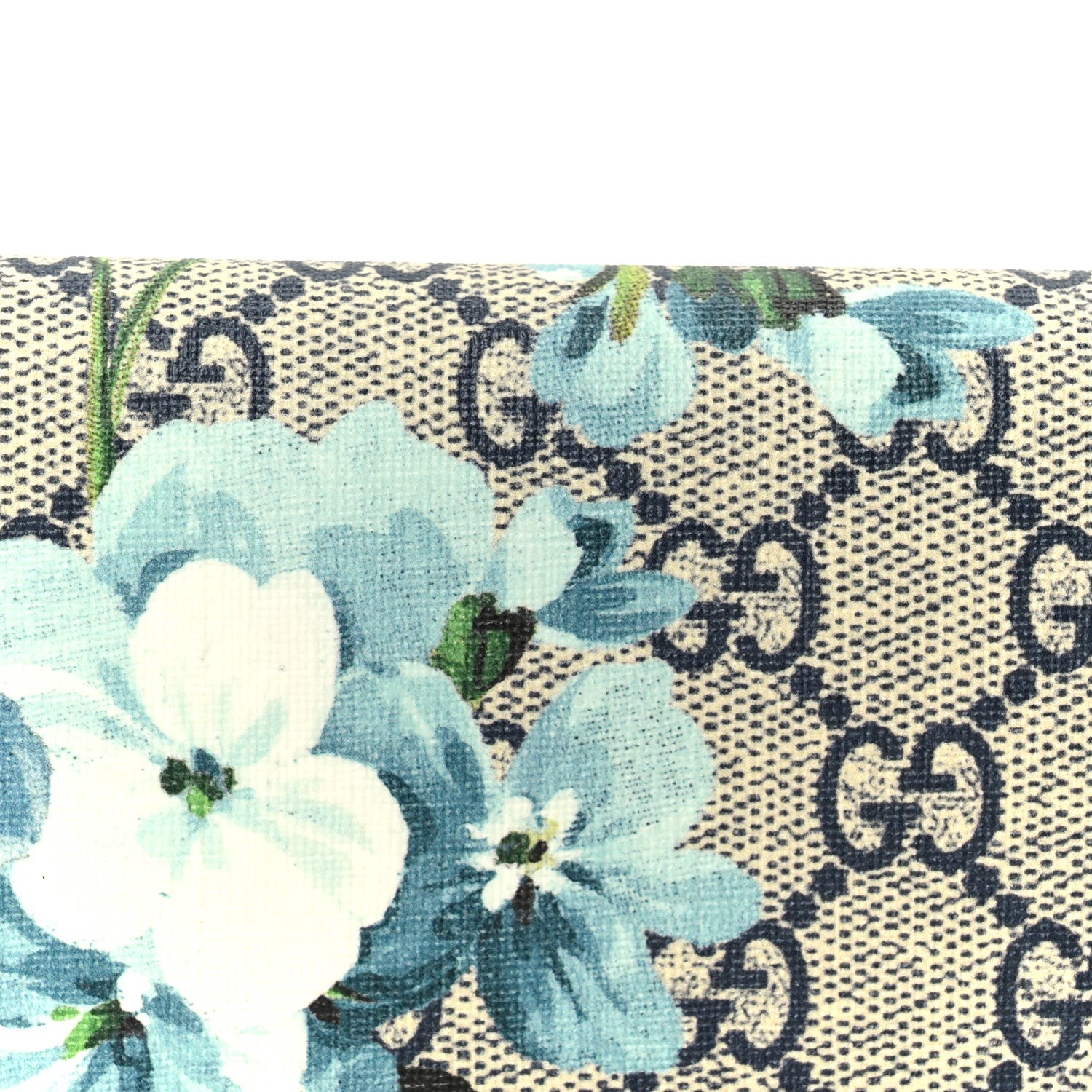 GG Supreme Monogram Blooms Card Case Beige Blue Navy Hibiscus Red