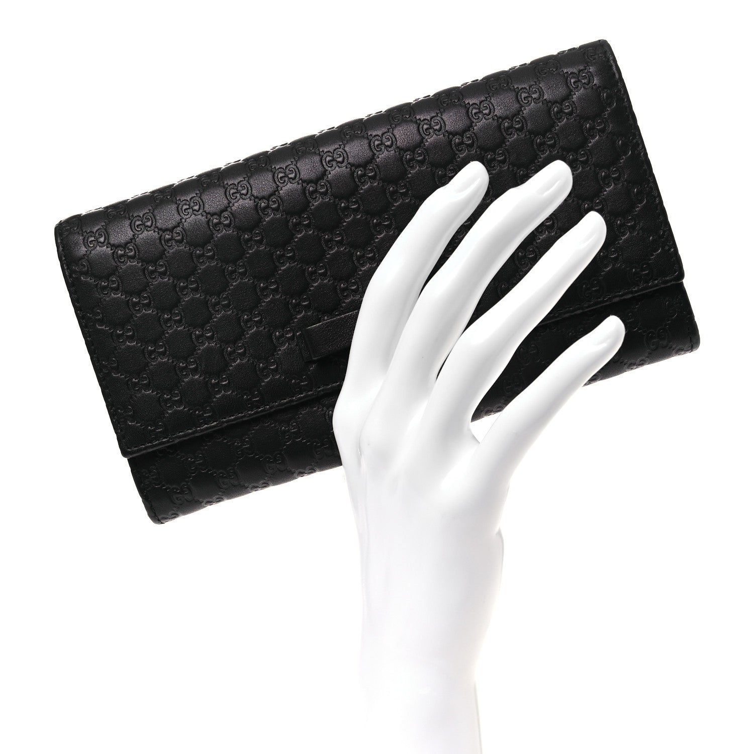 Microguccissima Bow Continental Wallet Black