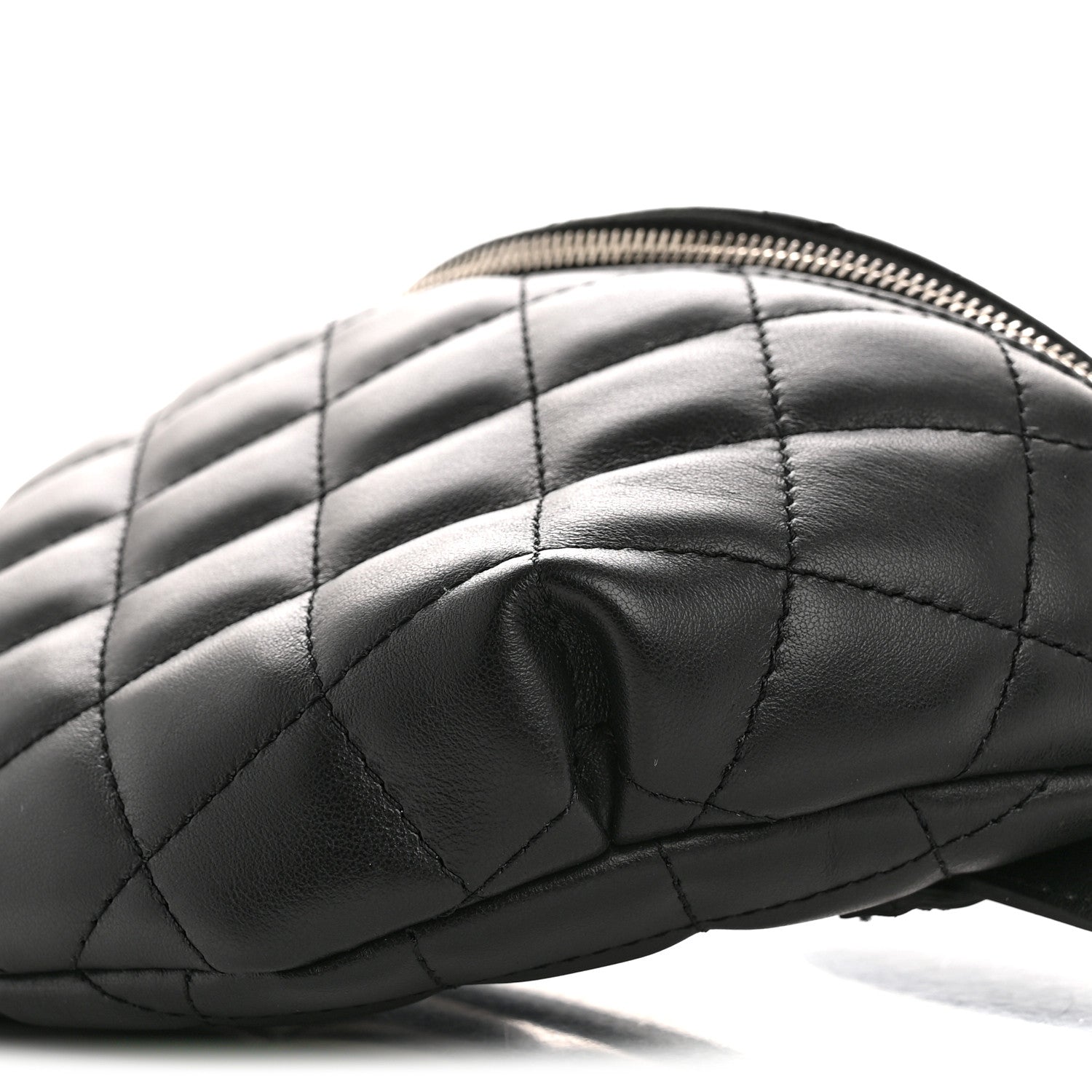 Calfskin Quilted Uniform Waist Belt Bag Black