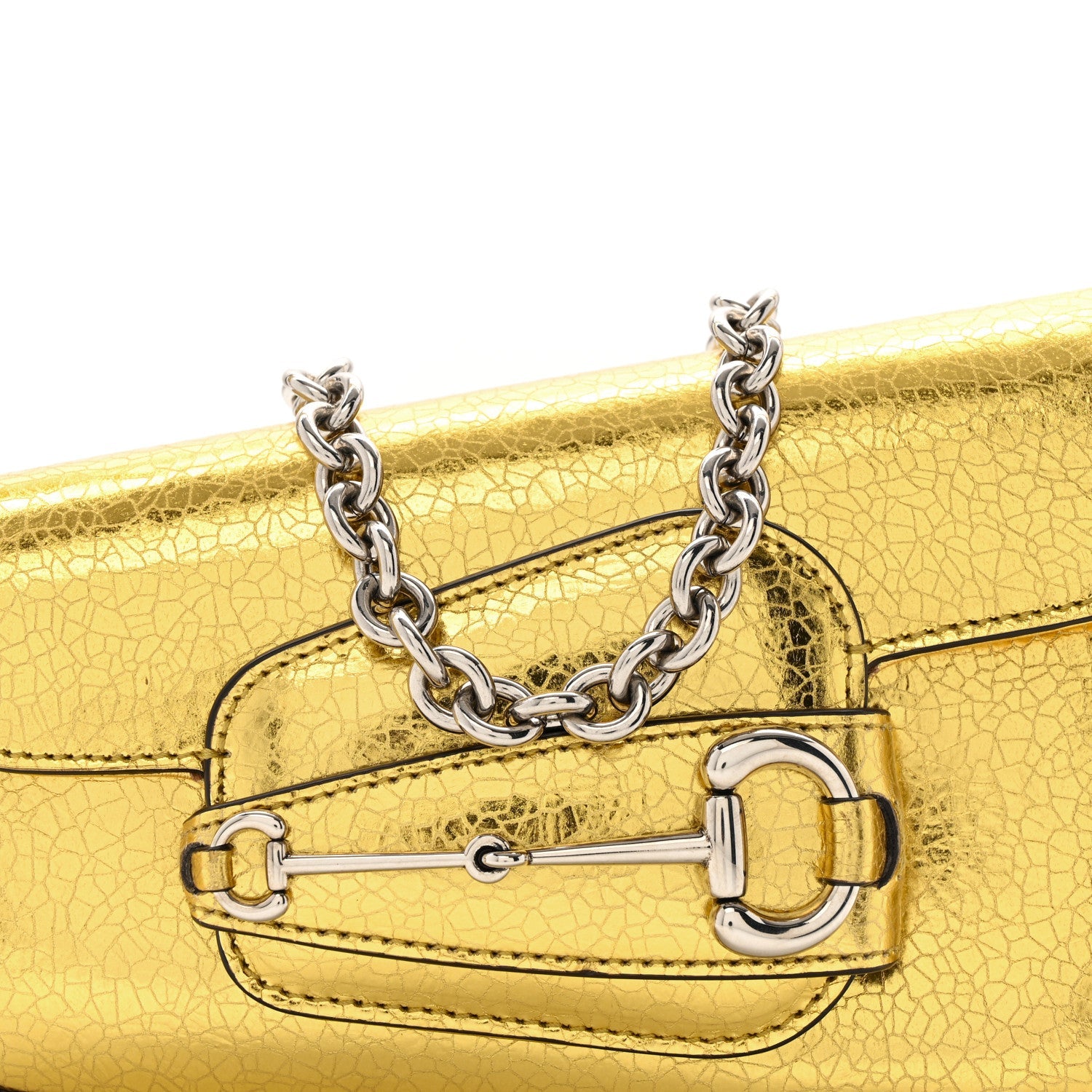 Metallic Calfskin Mini Horsebit 1955 Asymmetric Shoulder Bag Gold
