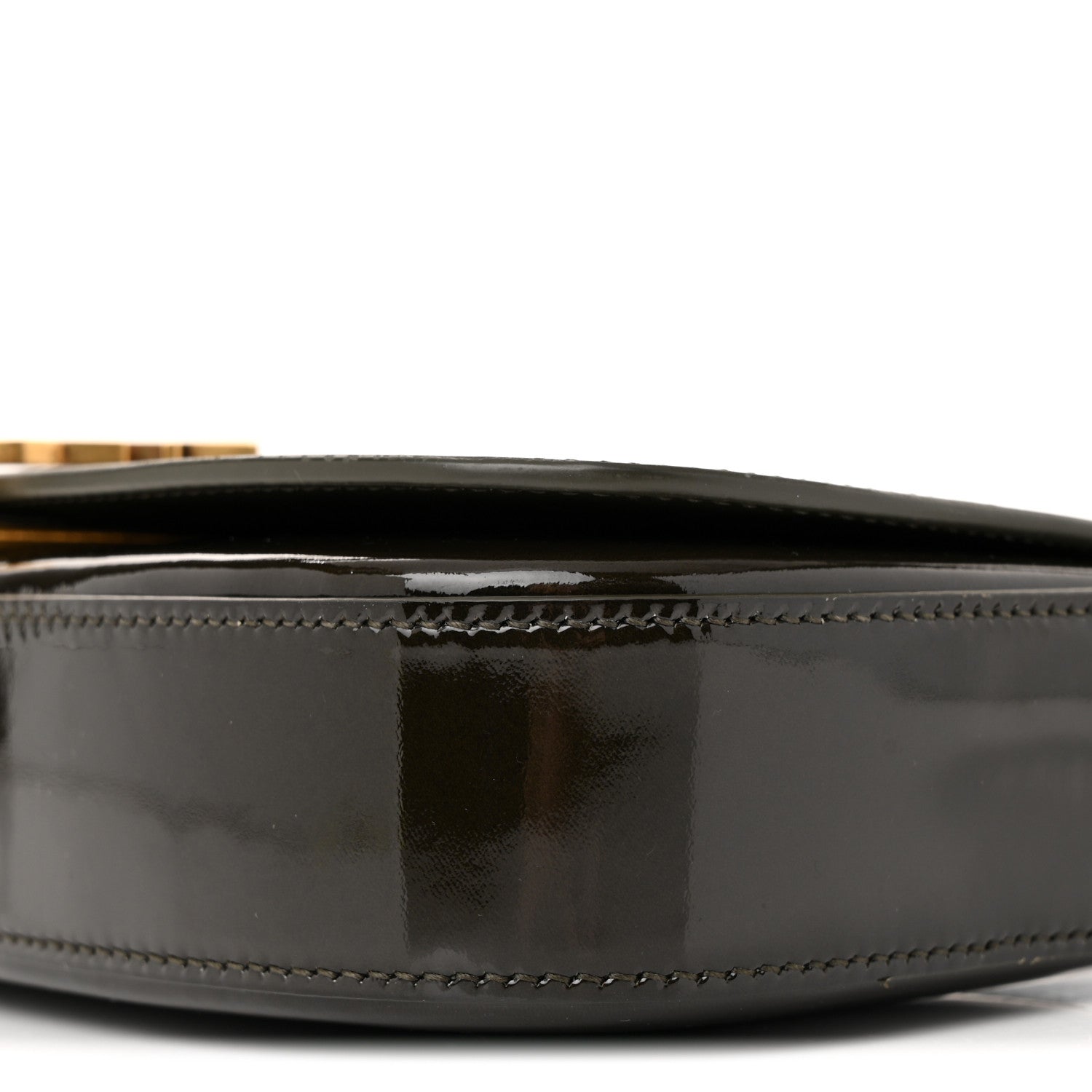 Patent Calfskin Mini Voltaire Shoulder Bag Dark Vineyard Green