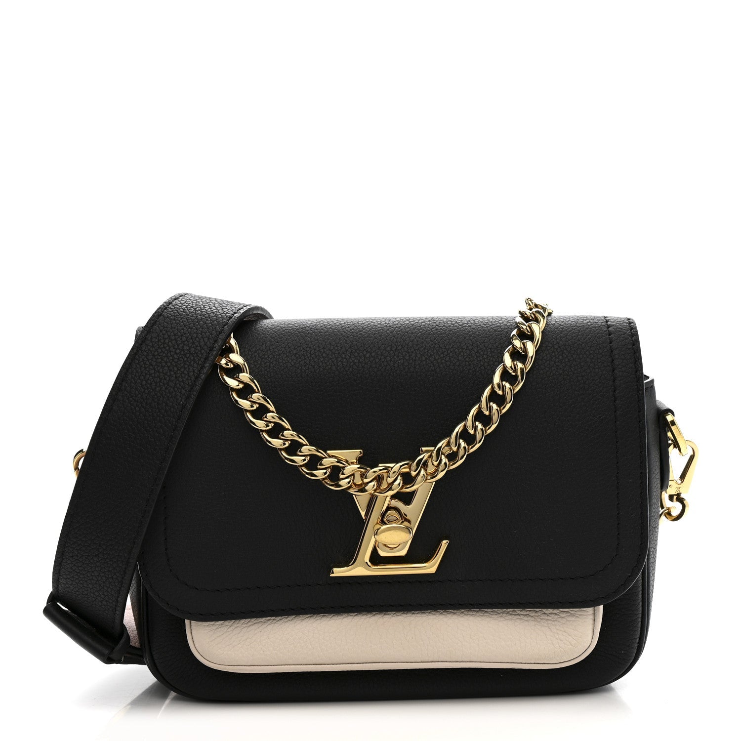 Grained Calfskin Lockme Tender Black