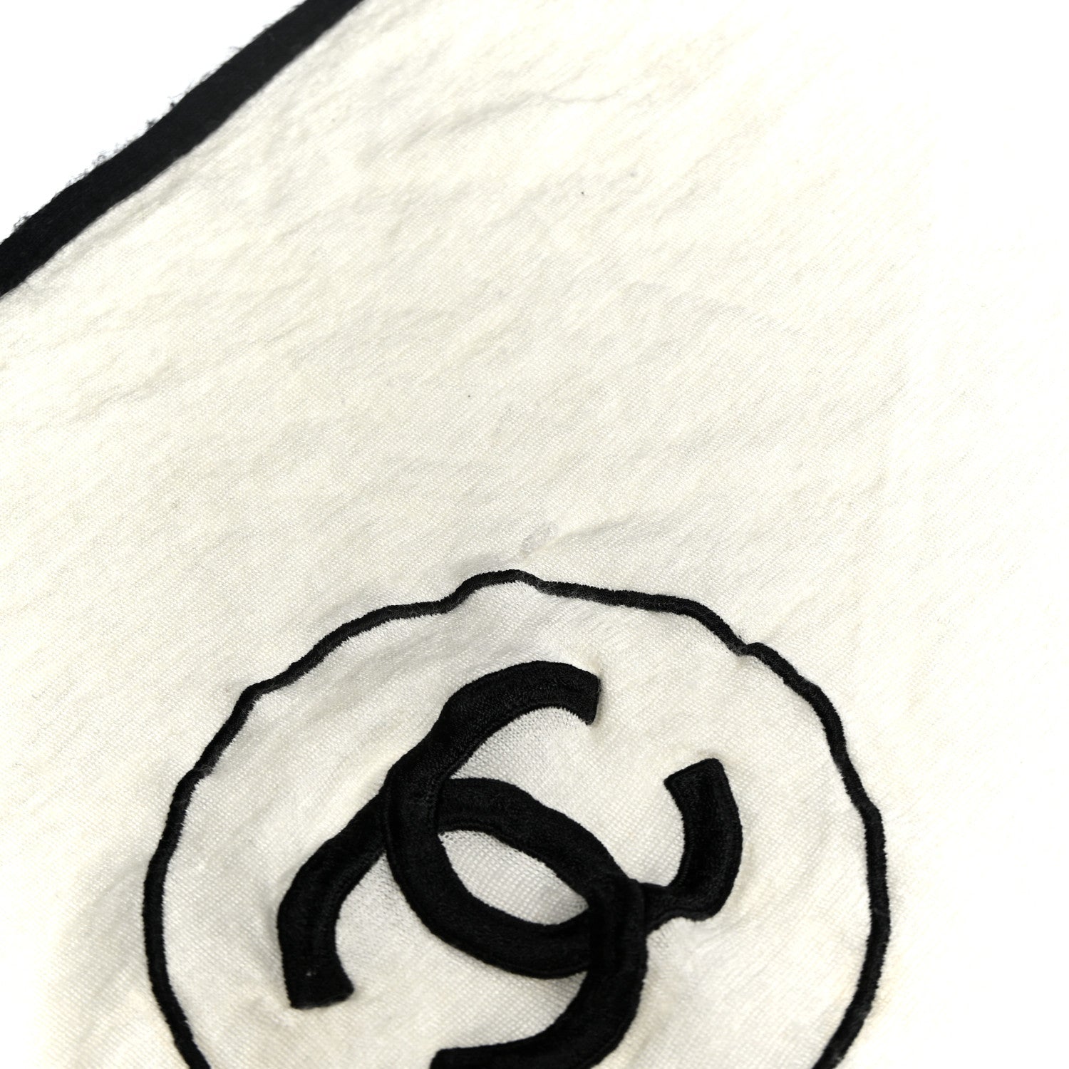 Cashmere Silk CC Stole Ivory Black