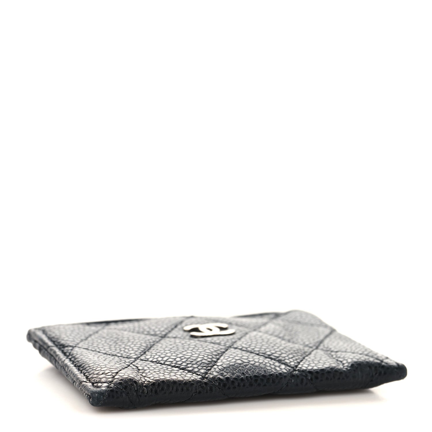 Caviar Quilted Card Holder Black