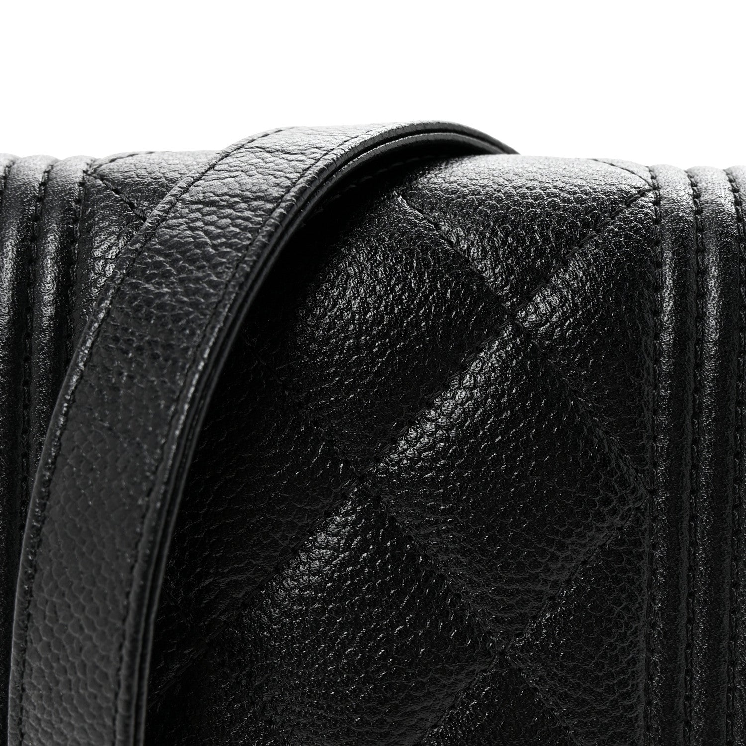 Caviar Quilted Boy Phone Holder Black