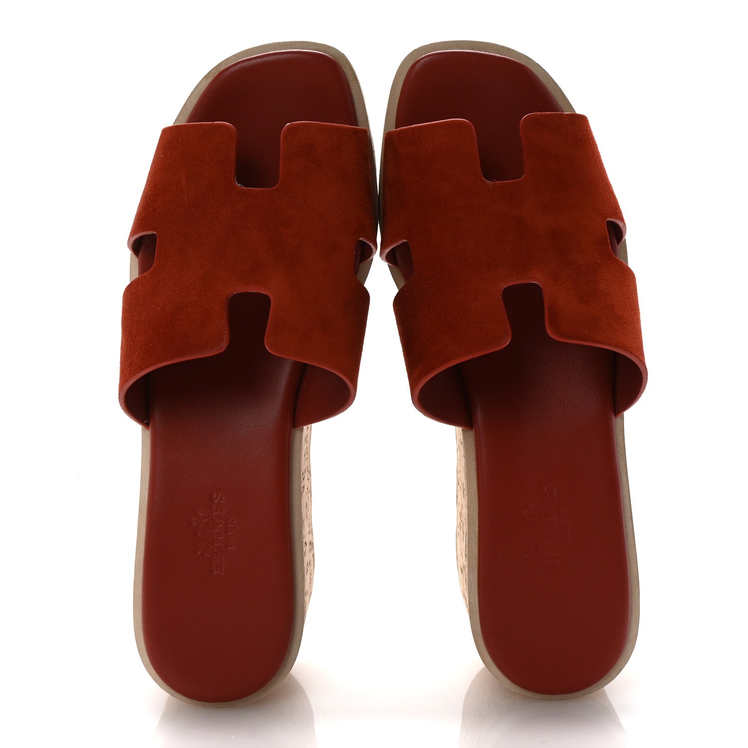 Suede Goatskin Cork Eze 30 Sandals 37 Orange Brulee