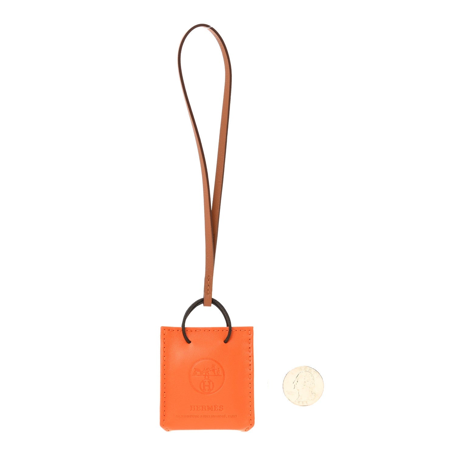 Milo Lambskin Swift Shopping Bag Charm Feu Gold