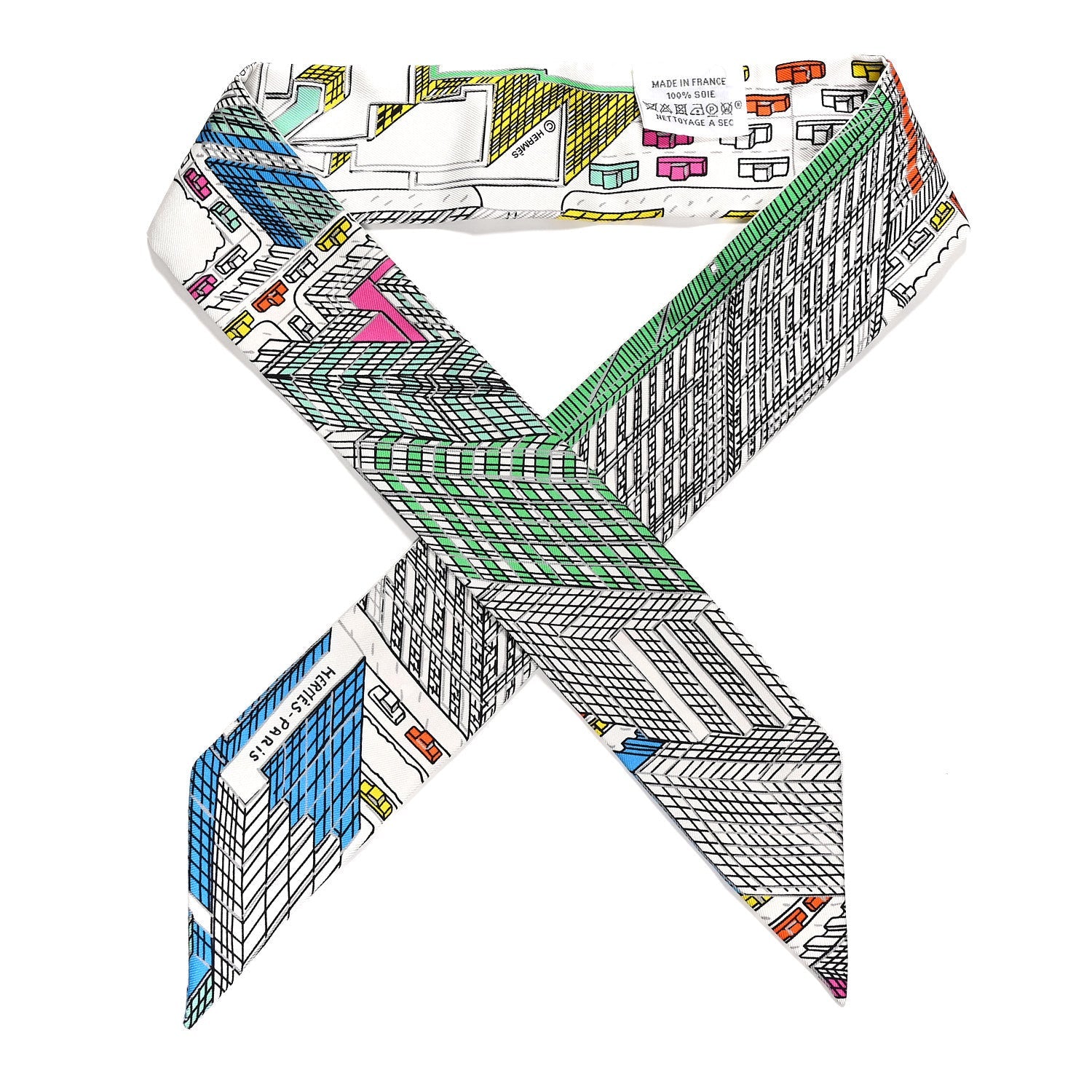 Silk Pantin City Twilly White Vert Multicolor