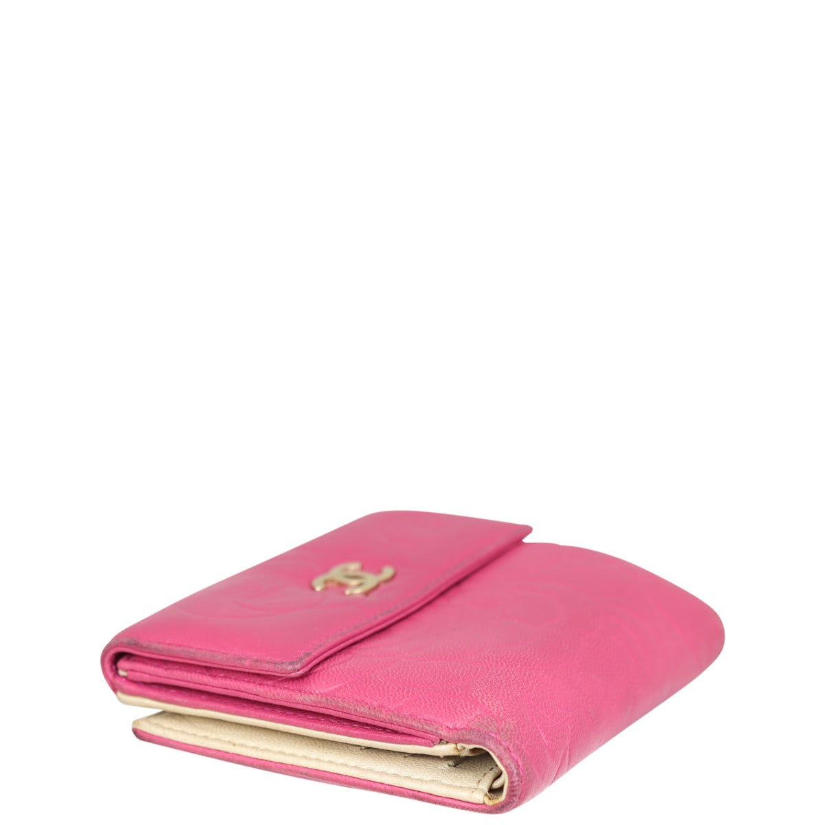 Chanel Camellia Embossed Compact Wallet