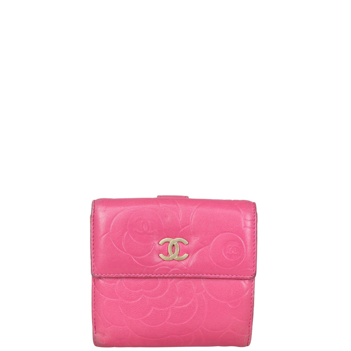 Chanel Camellia Embossed Compact Wallet