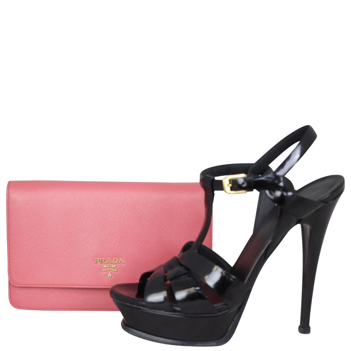 Prada Saffiano Metal Wallet on Strap