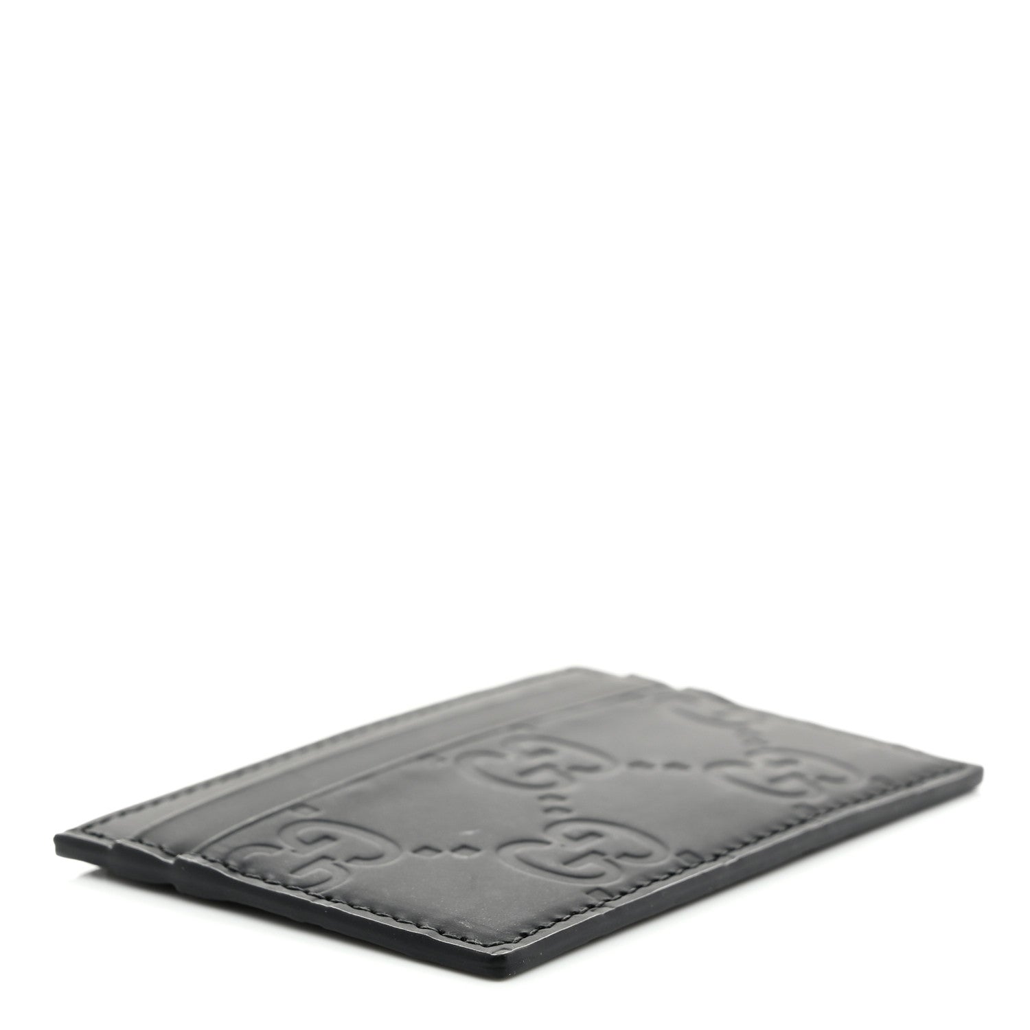Rubber Effect GG Embossed Card Holder Black