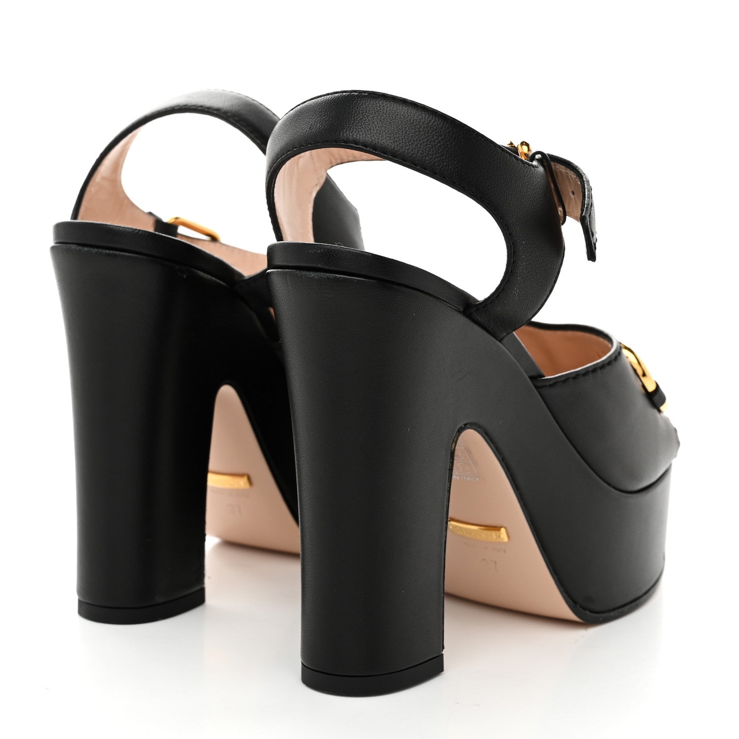Nappa Charlotte Horsebit 40/135mm Platform Sandals 37 Black