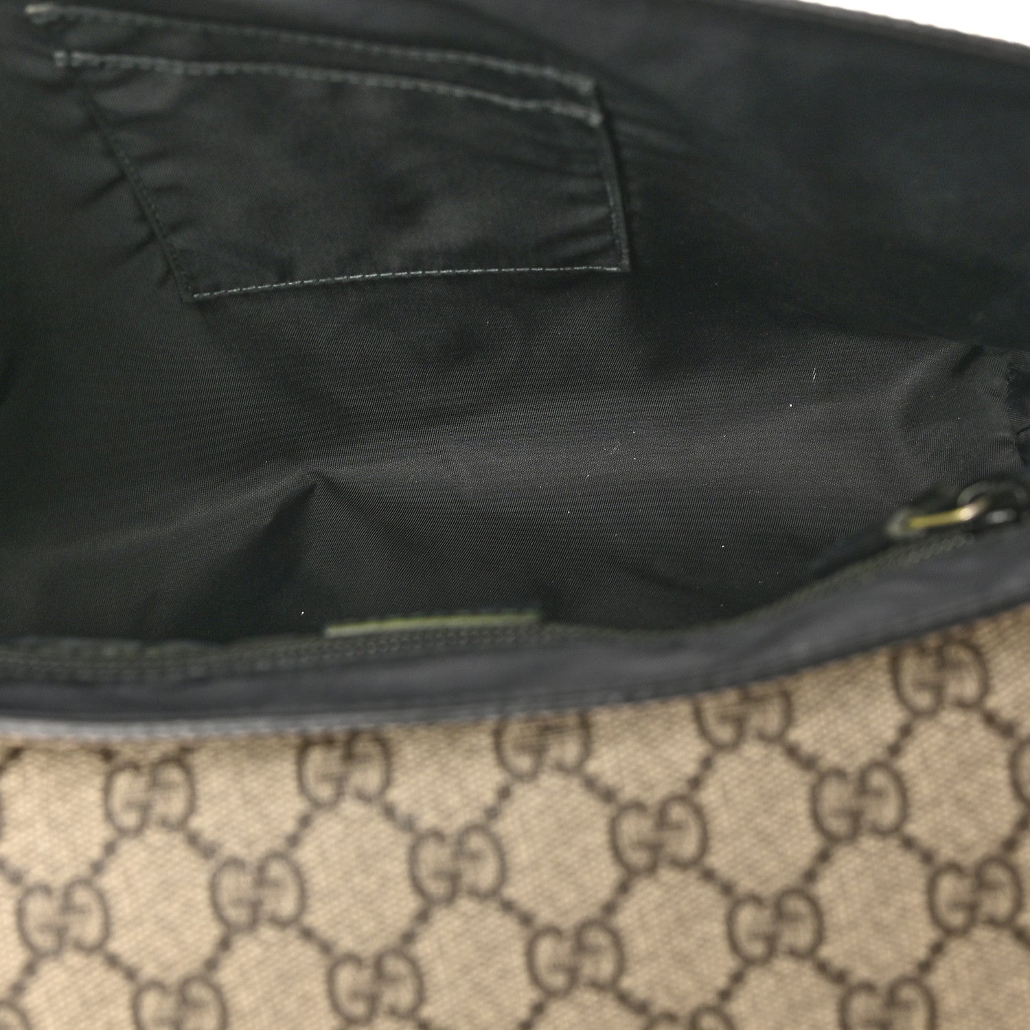 GG Supreme Monogram Web Flap Messenger Bag Black