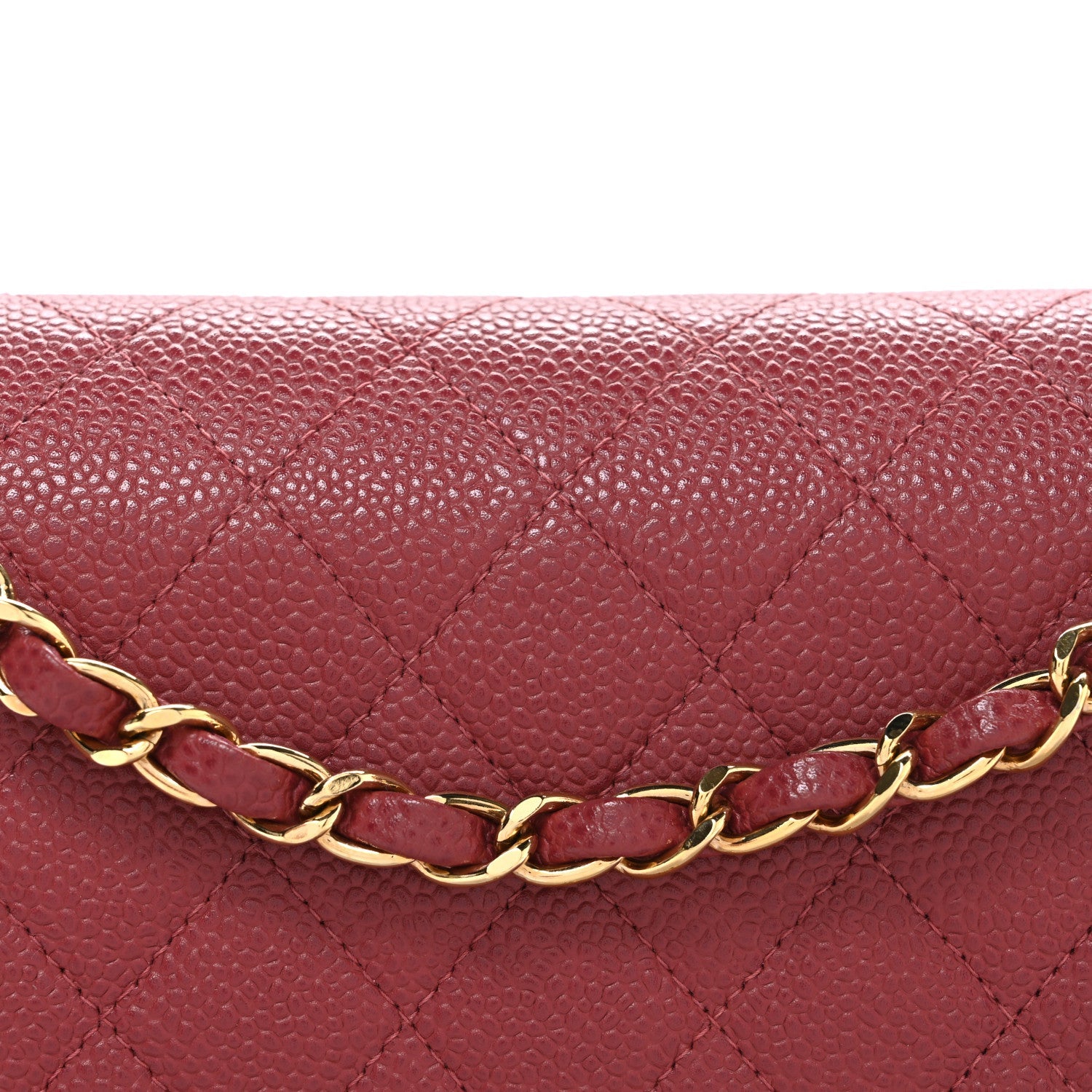 Caviar Quilted Medium Double Flap Dark Pink