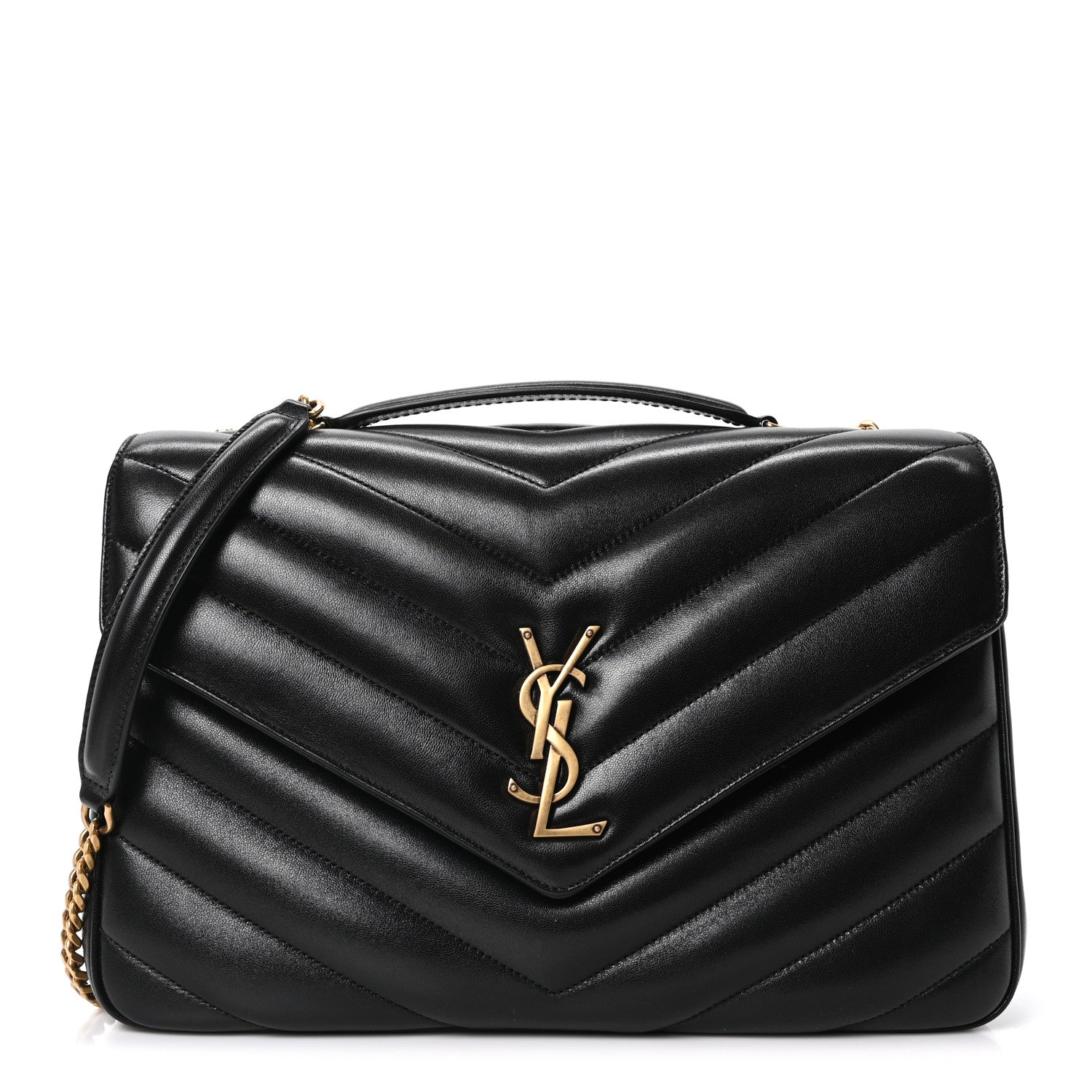 Lambskin Quilted Monogram Large Loulou Black