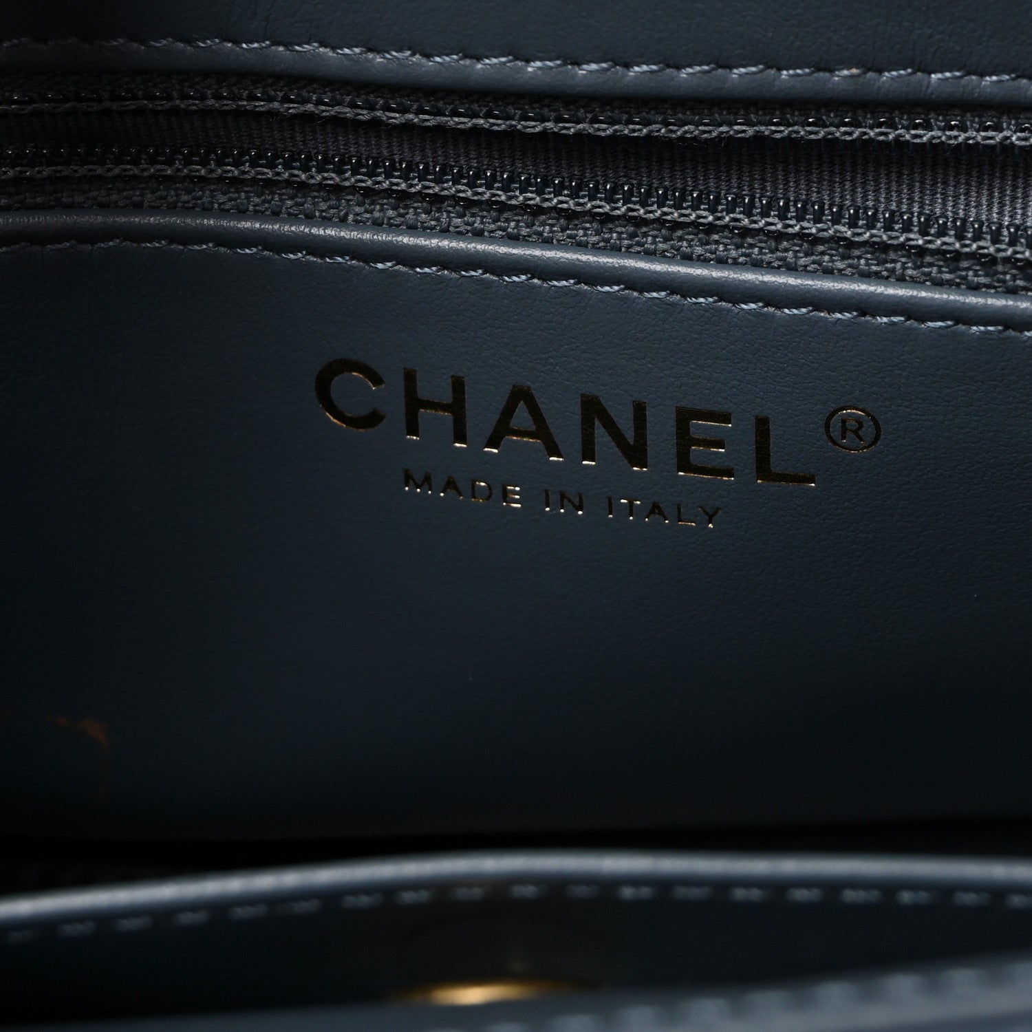 Shiny Aged Calfskin Quilted Nano Kelly Shopper Dark Blue