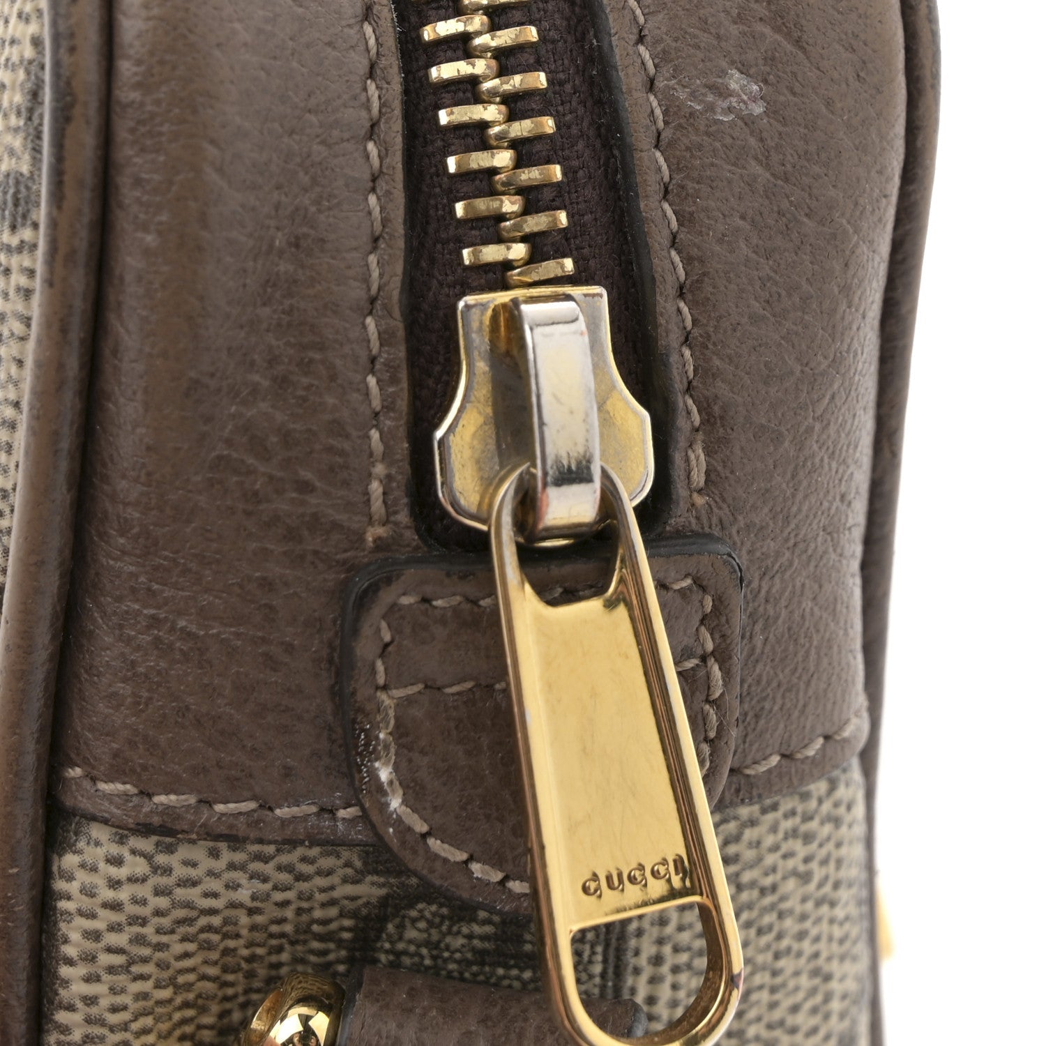 GG Supreme Monogram Web Mini Ophidia Shoulder Bag Brown