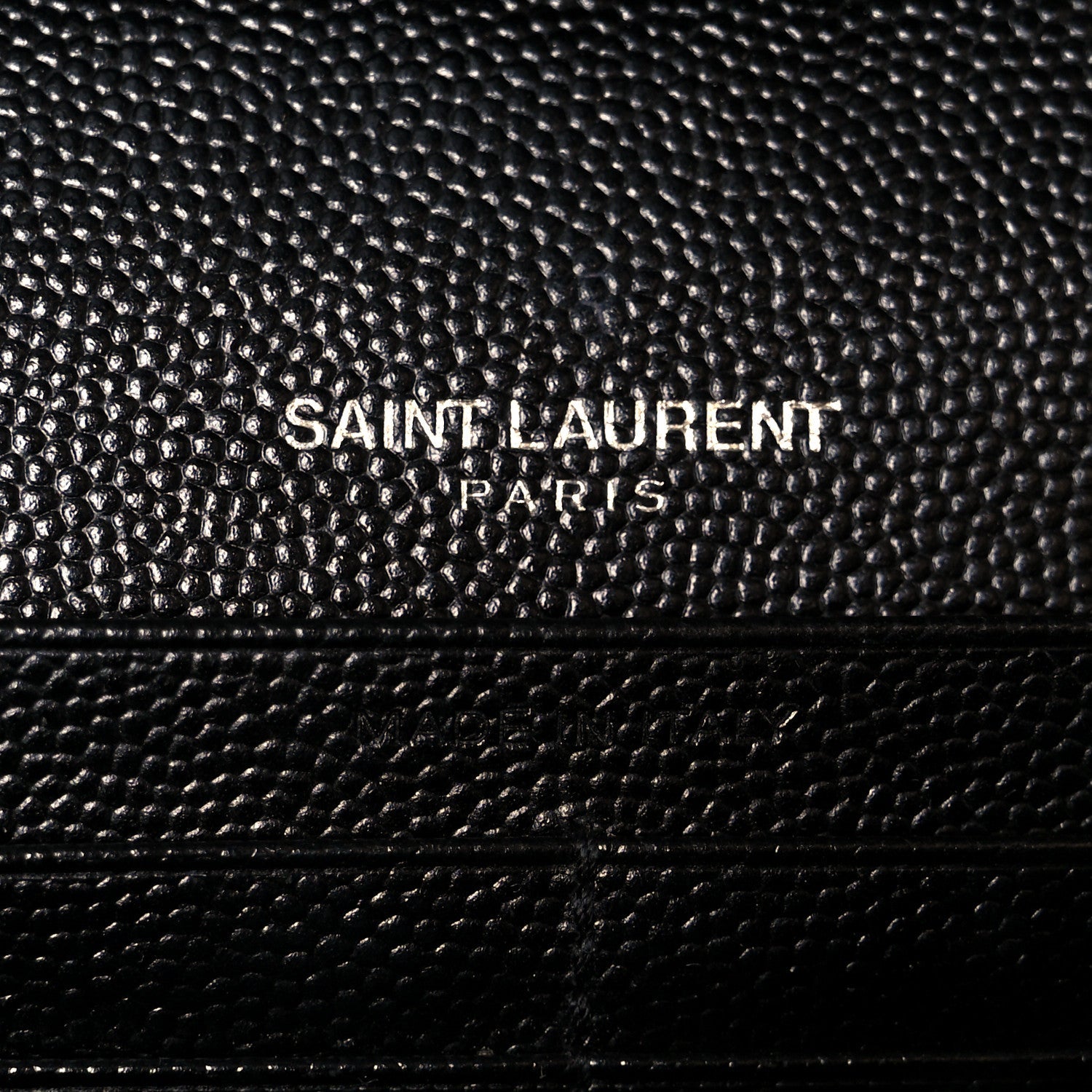 Grain De Poudre Matelasse Chevron Monogram Chain Wallet Black