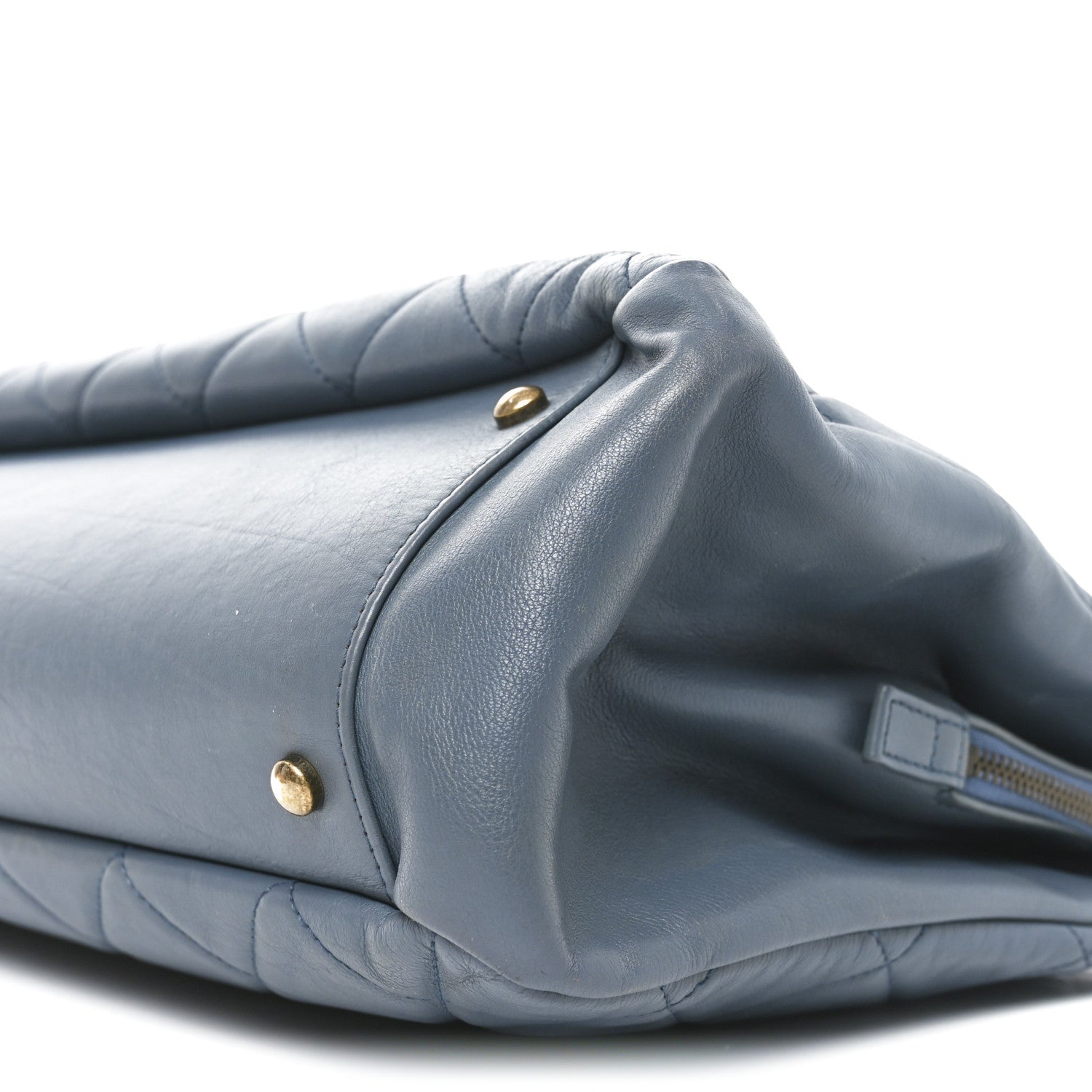 Calfskin Quilted Small CC Crown Tote Blue