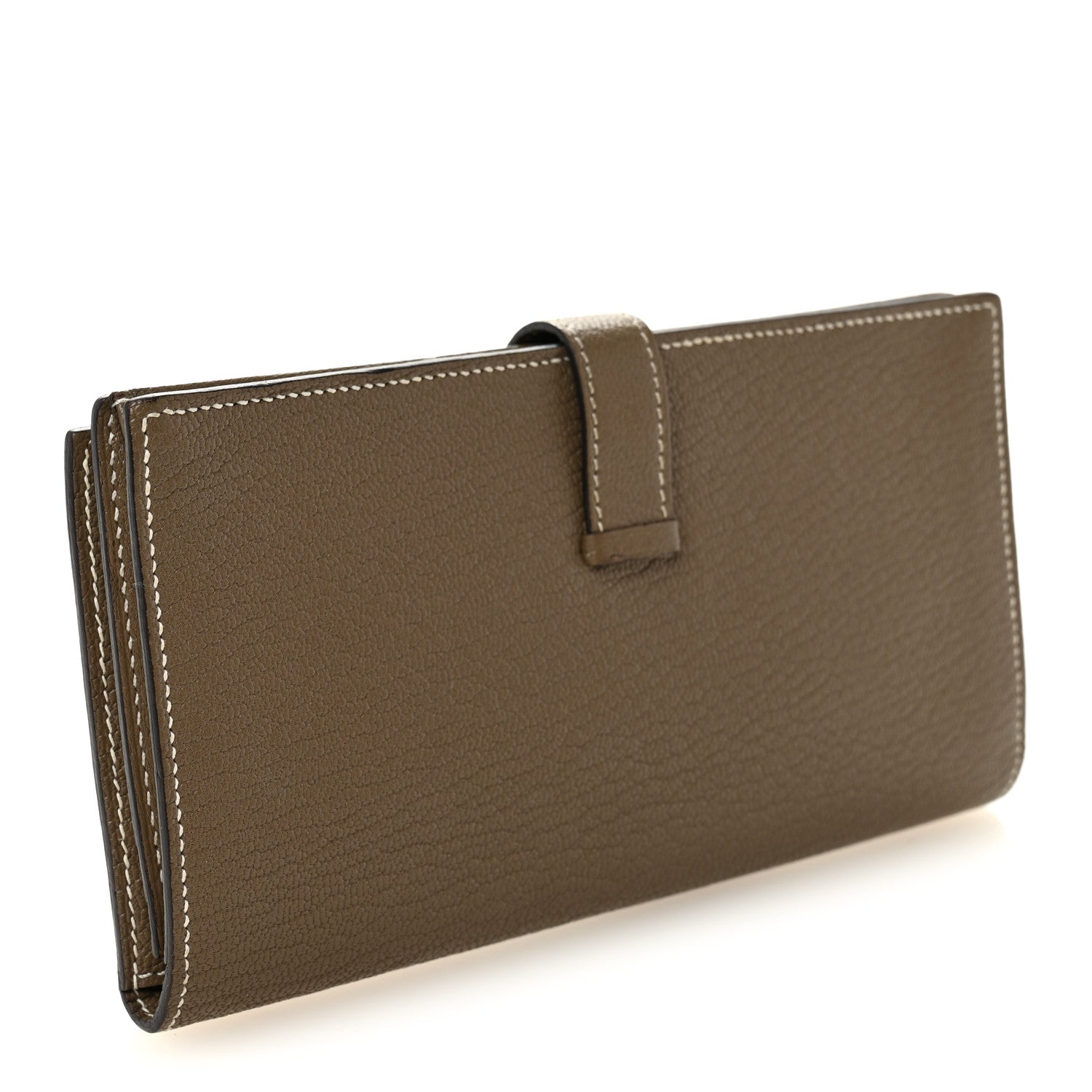 Chevre Mysore Bearn Gusset Wallet Etoupe