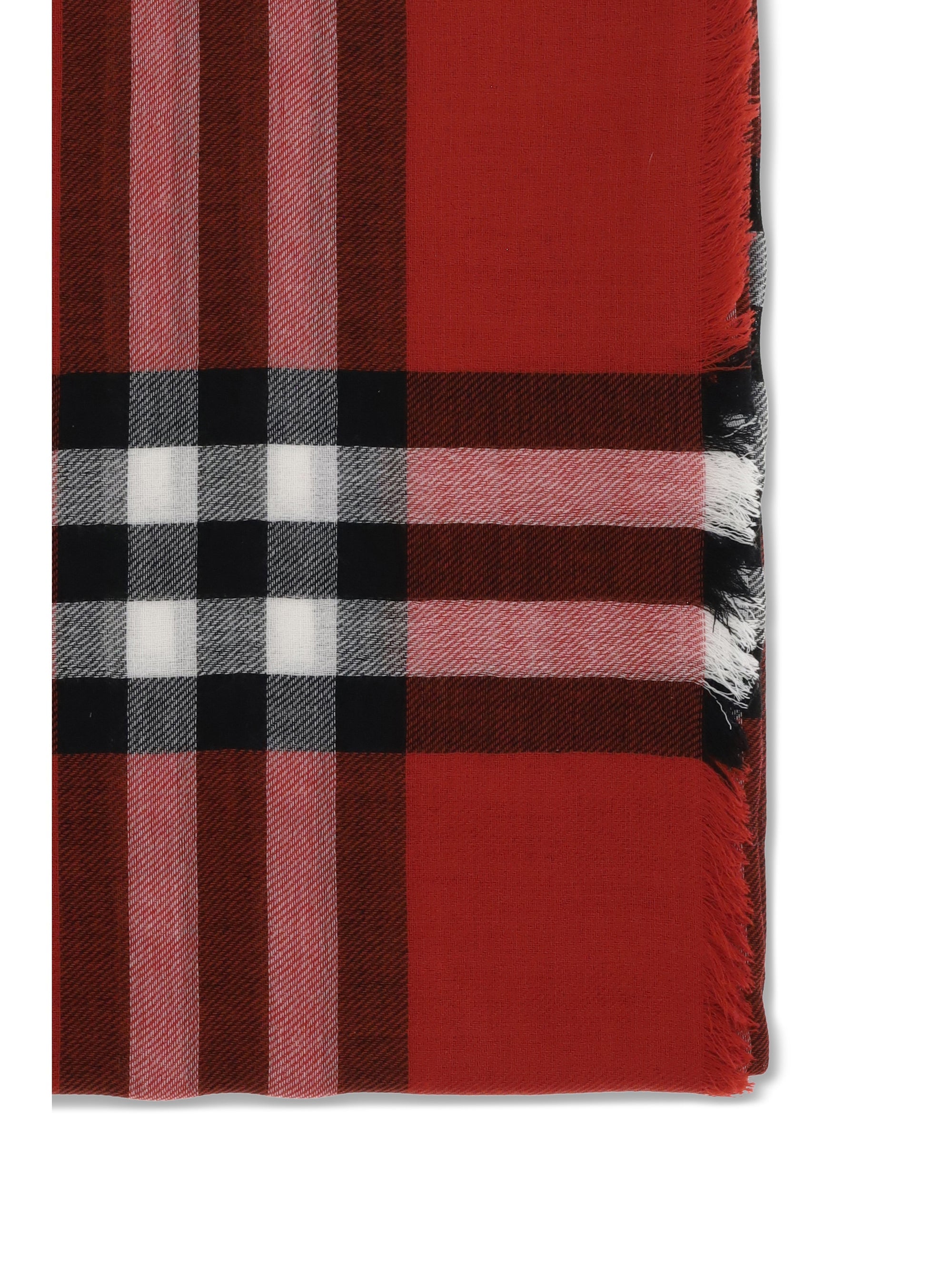 wool check wide scarf