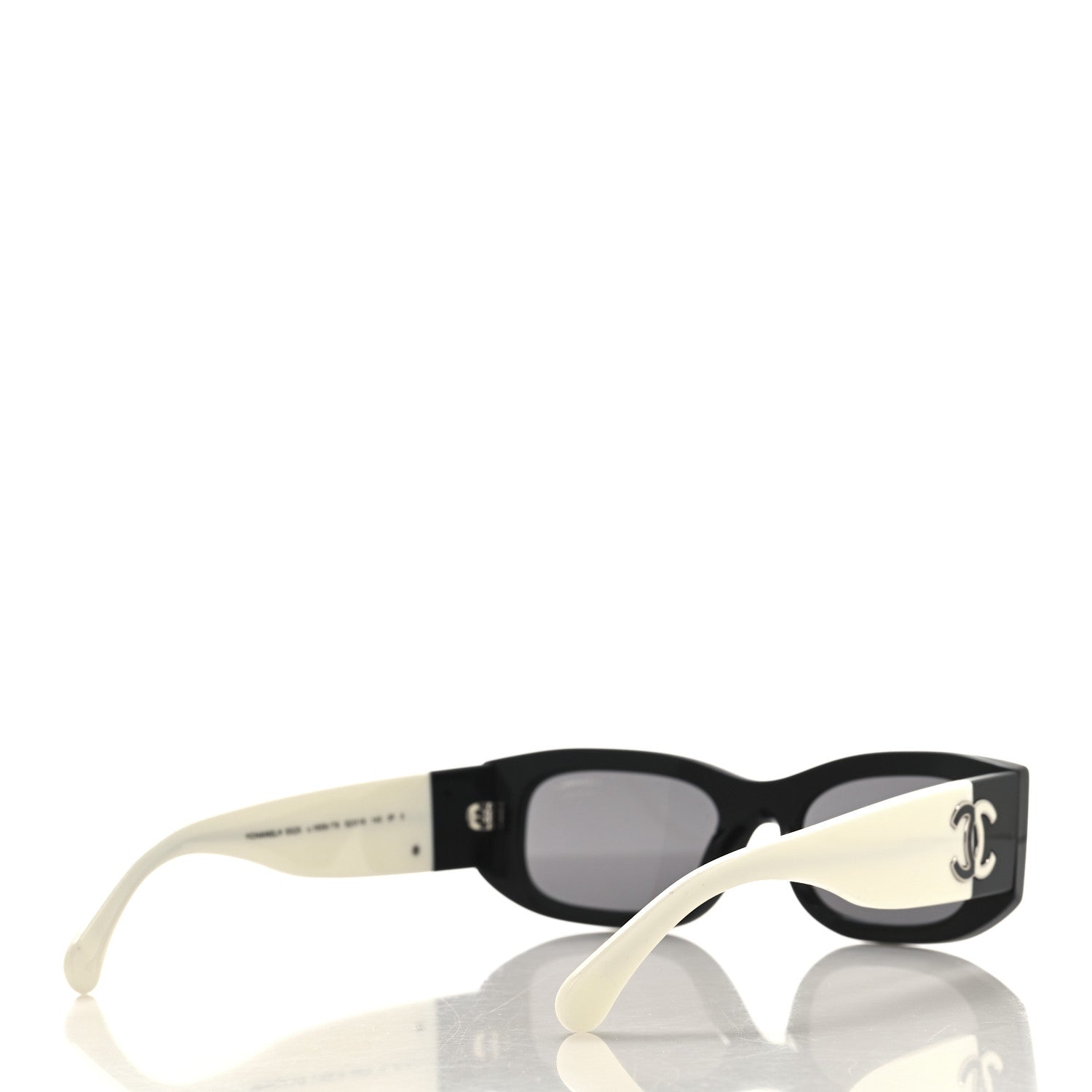 Acetate Polarized Rectangle Sunglasses 5525 Black White