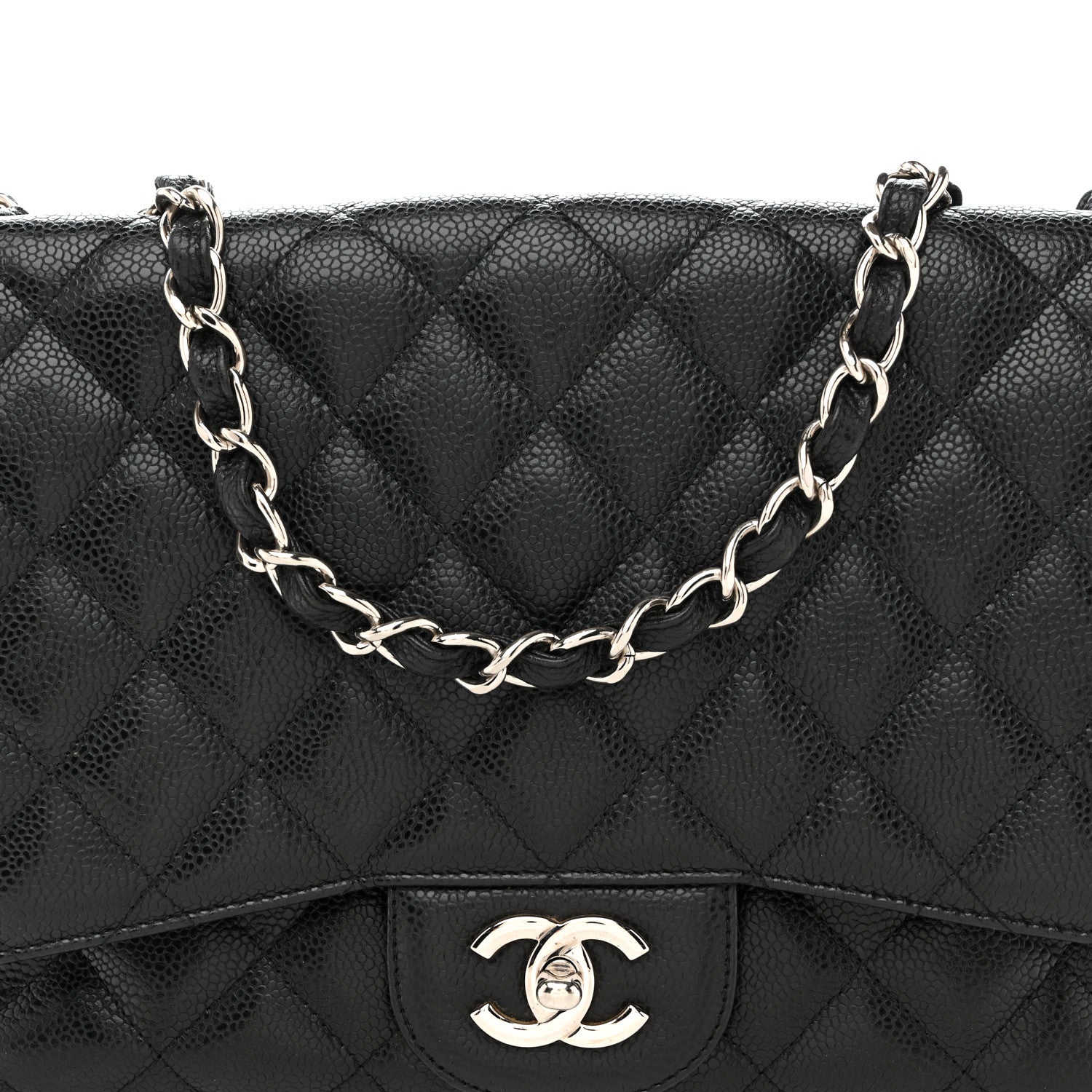 Caviar Quilted Jumbo Single Flap Black