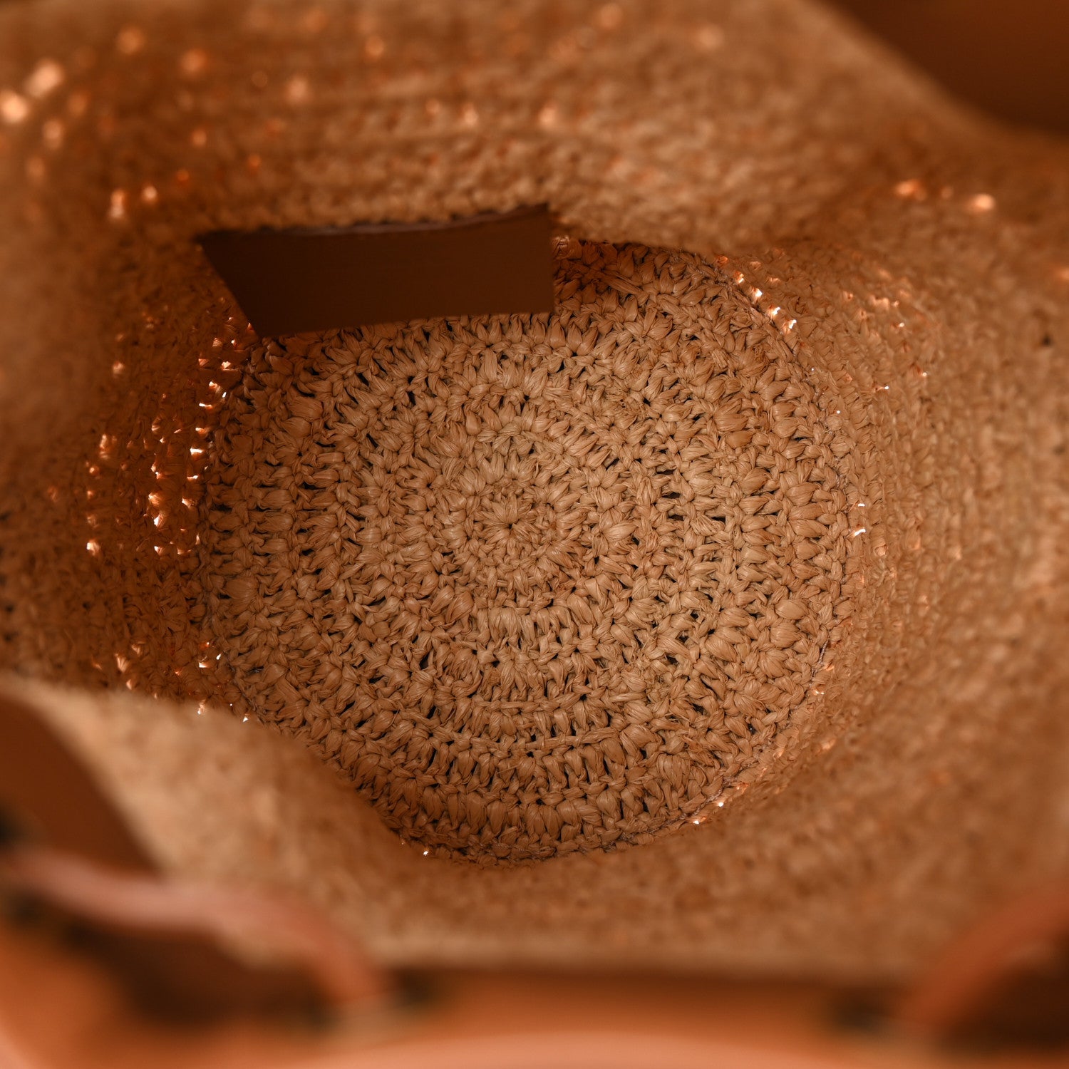 Raffia Calfskin Seau Bucket Naturel Brick