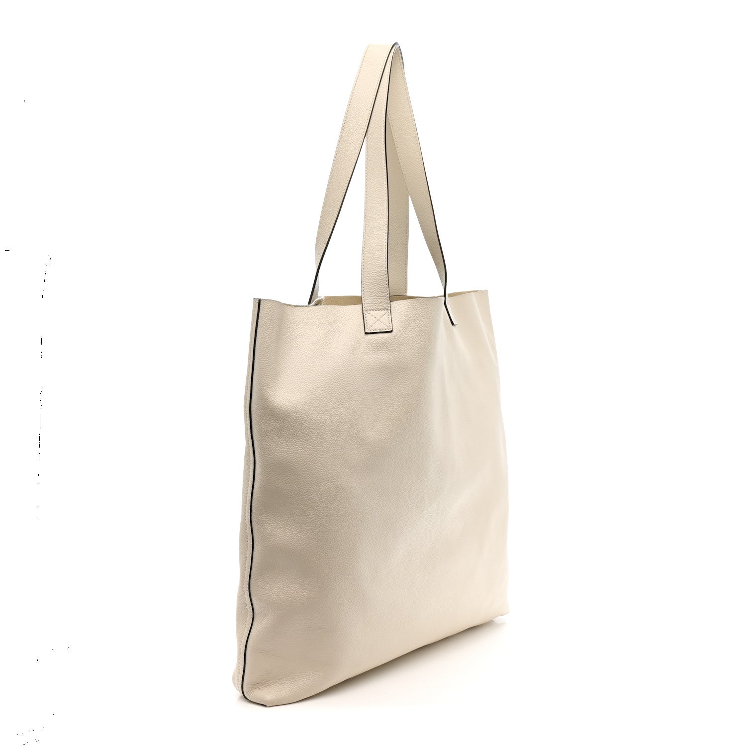 Calfskin Mens Logo Tote White