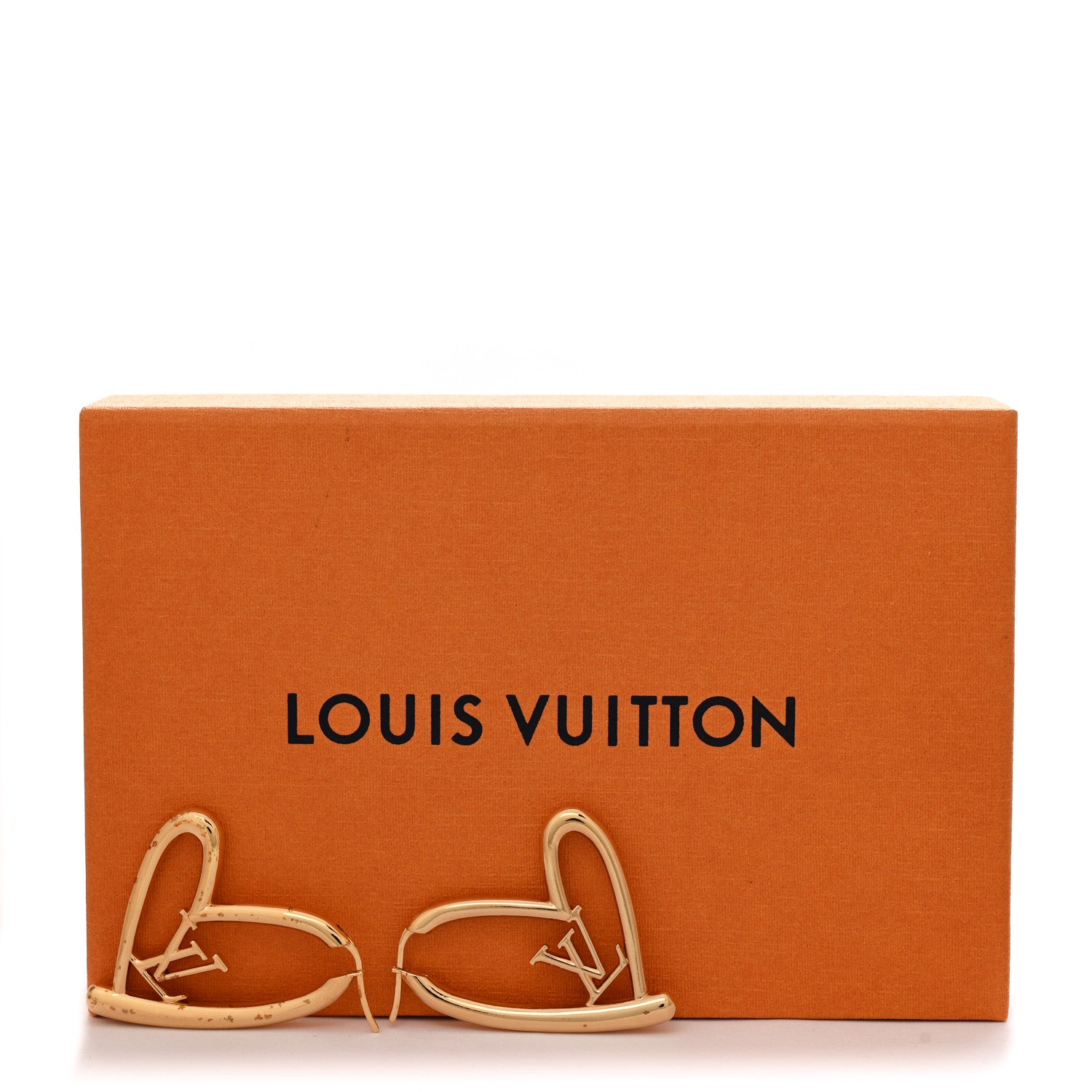 Metal Fall In Love Hoop Earrings GM Gold
