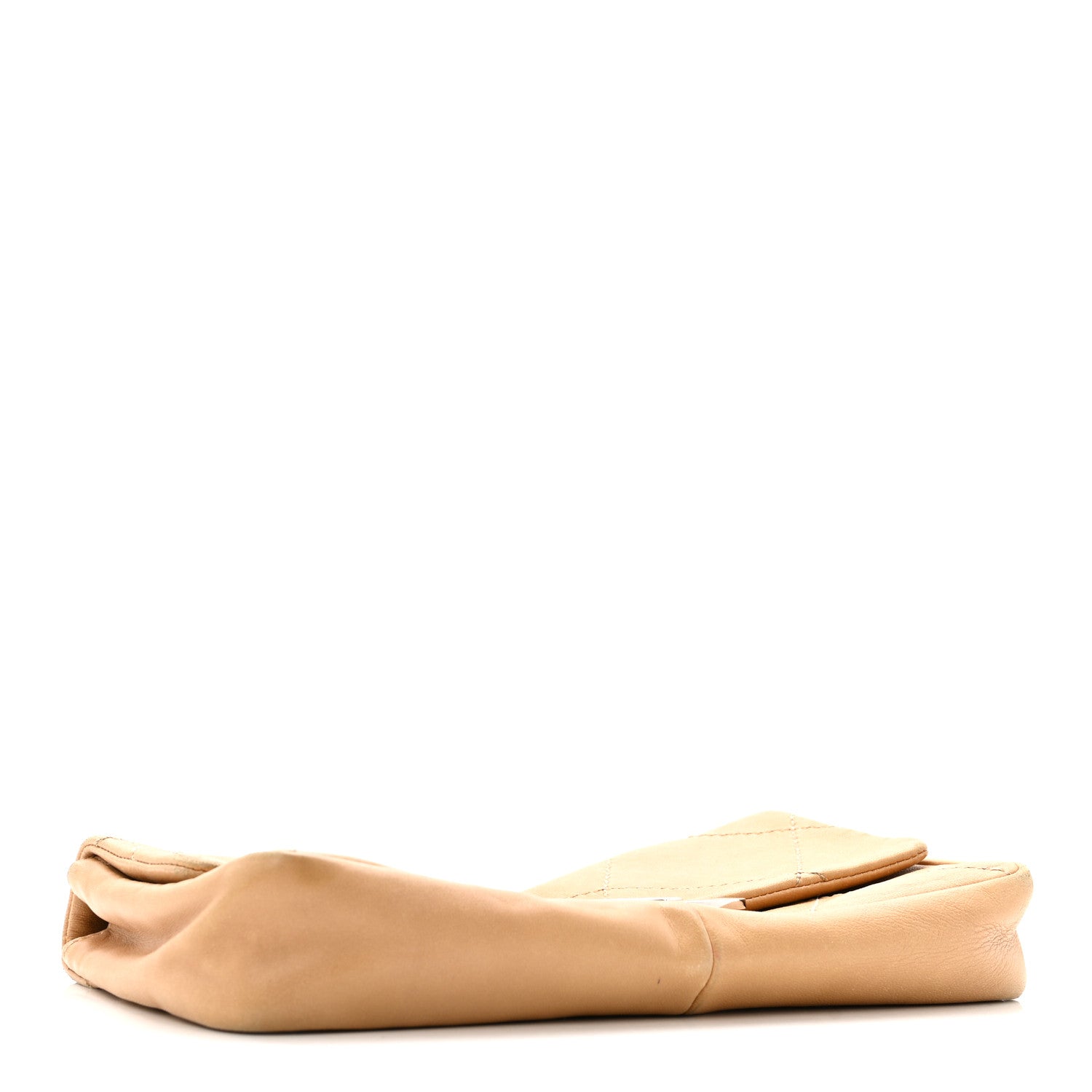 Lambskin Diamond Stitched CC CC East West Flap Beige