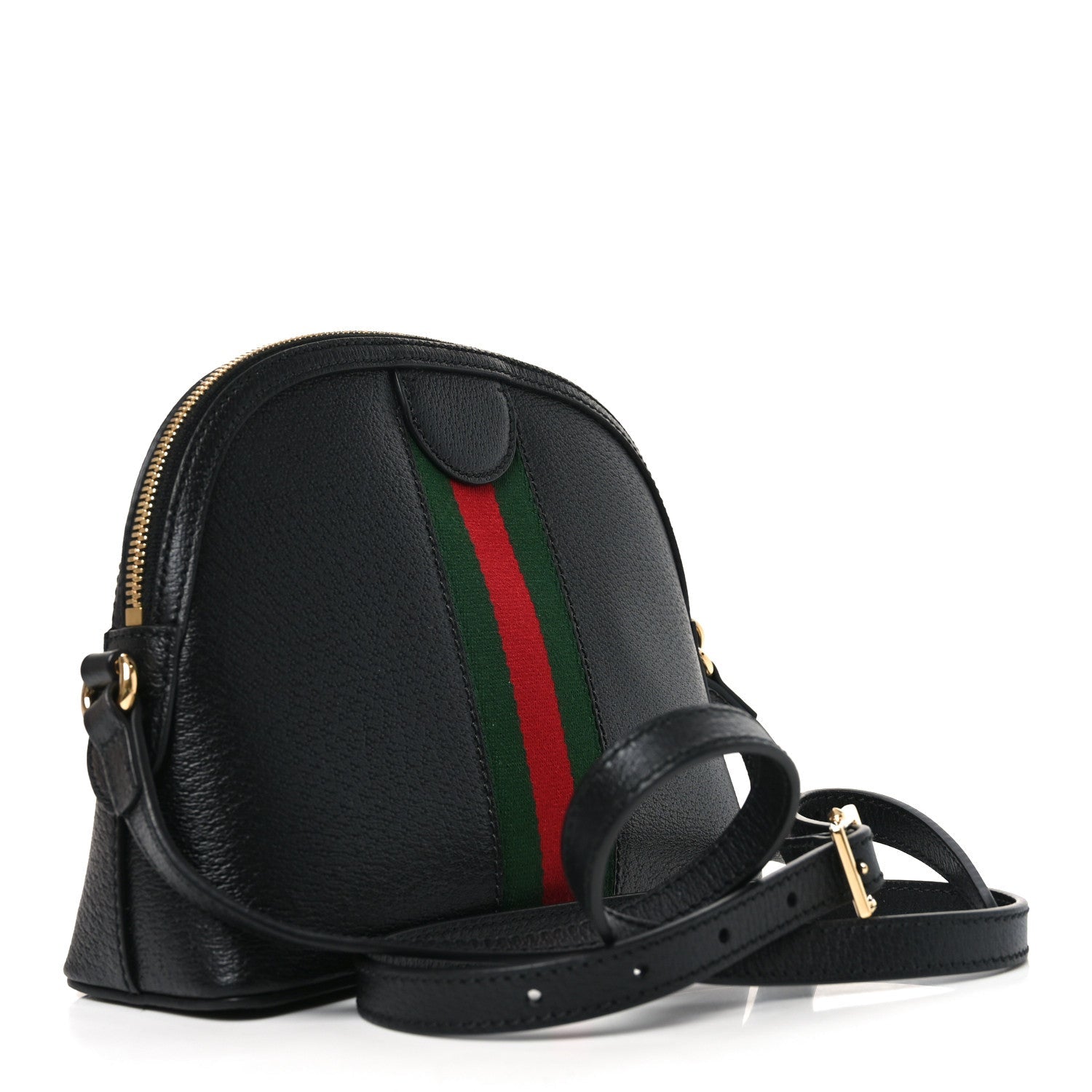 Calfskin GG Web Small Ophidia Dome Shoulder Bag Black