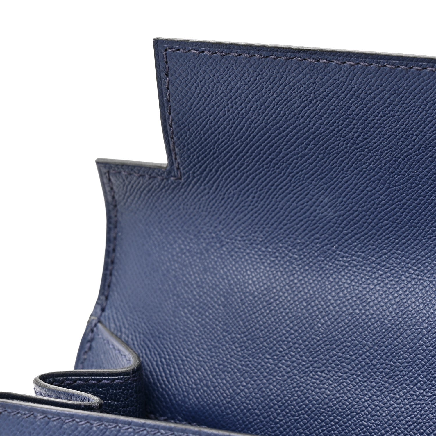 Madame Calfskin Kelly Sellier 25 Bleu Encre