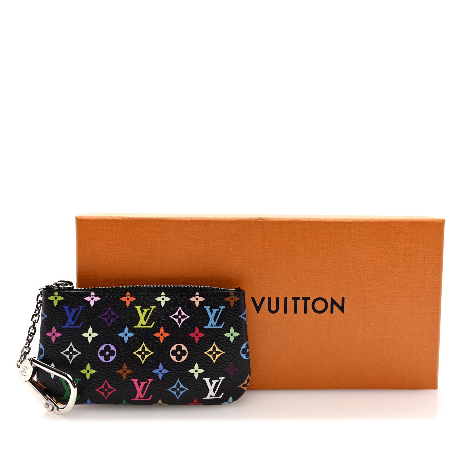 LV X TM Monogram Multicolor Key Pouch Black