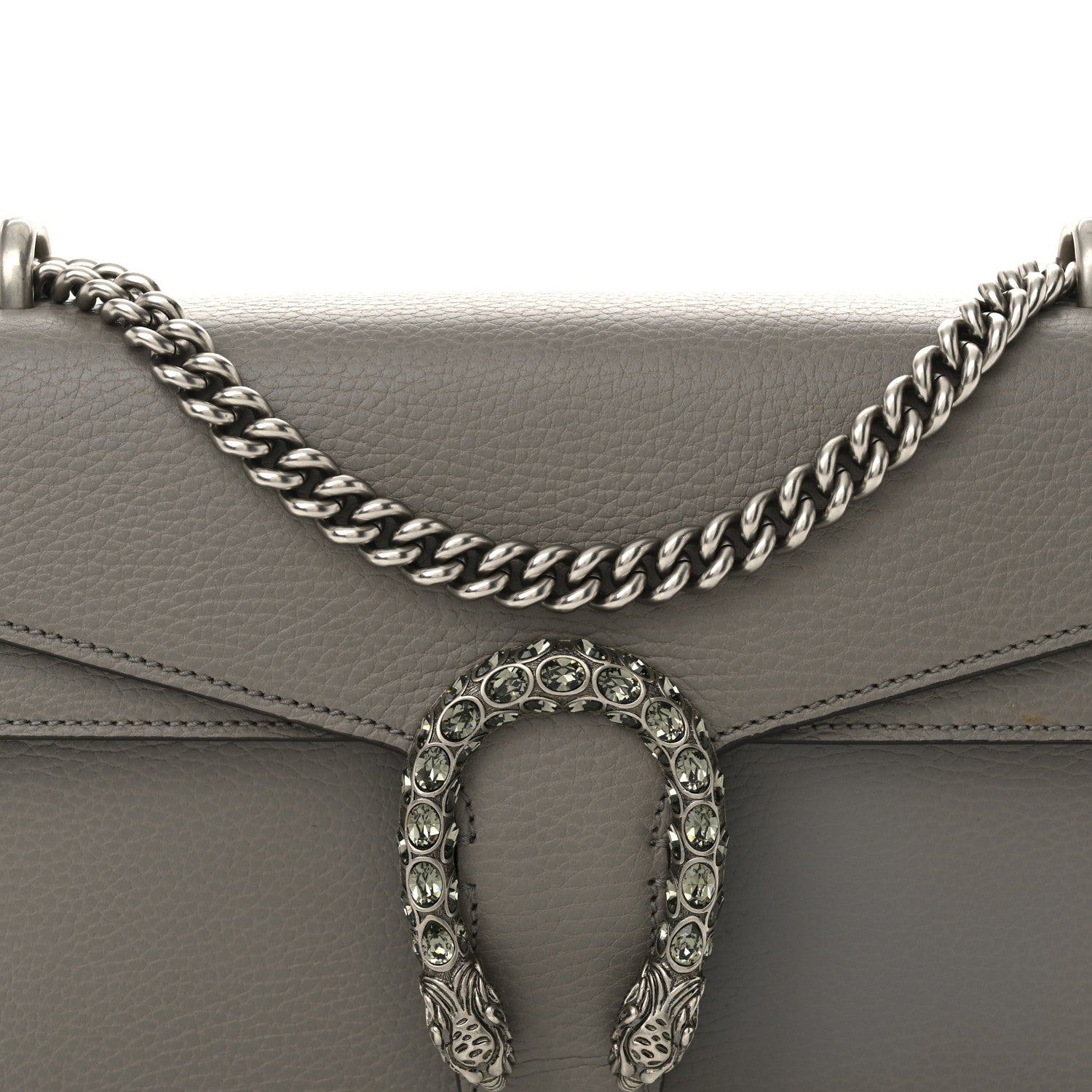 Pebbled Calfskin Small Dionysus Shoulder Bag Dusty Grey
