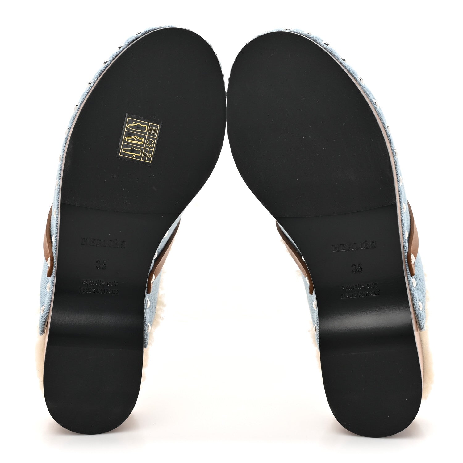 Denim Wool Carlotta Mules 35 Bleu Clair Naturel