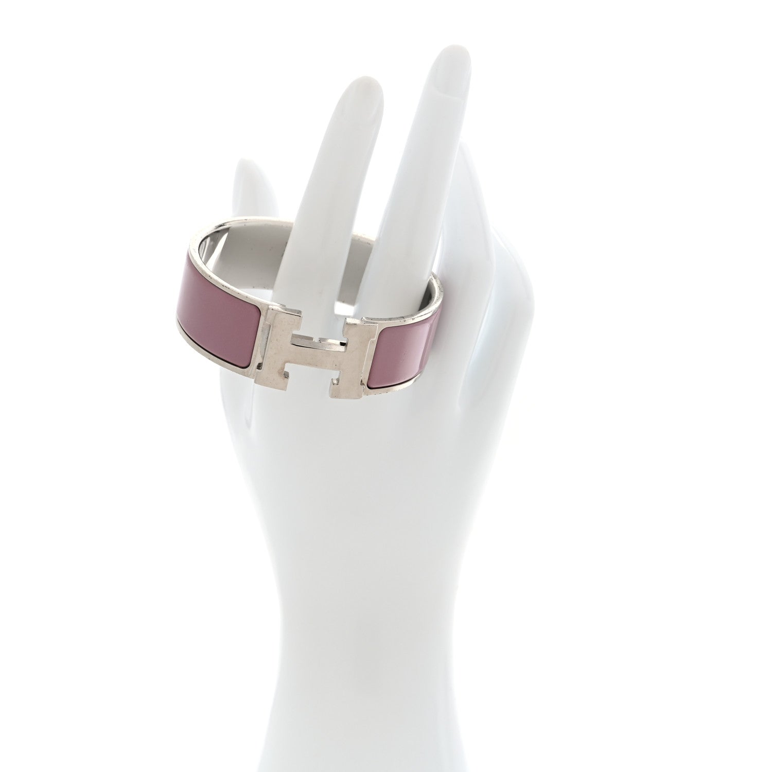 Enamel Wide Clic Clac H Bracelet PM Bois De Rose