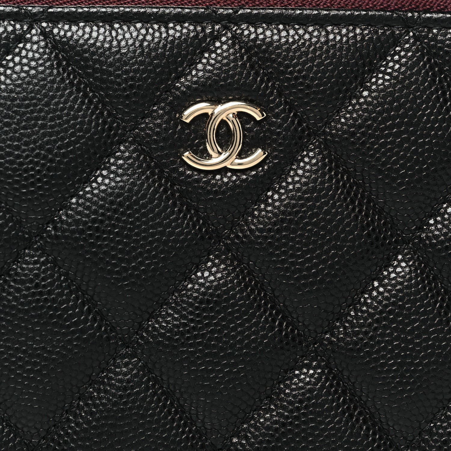 Caviar Quilted Small Cosmetic Case Black