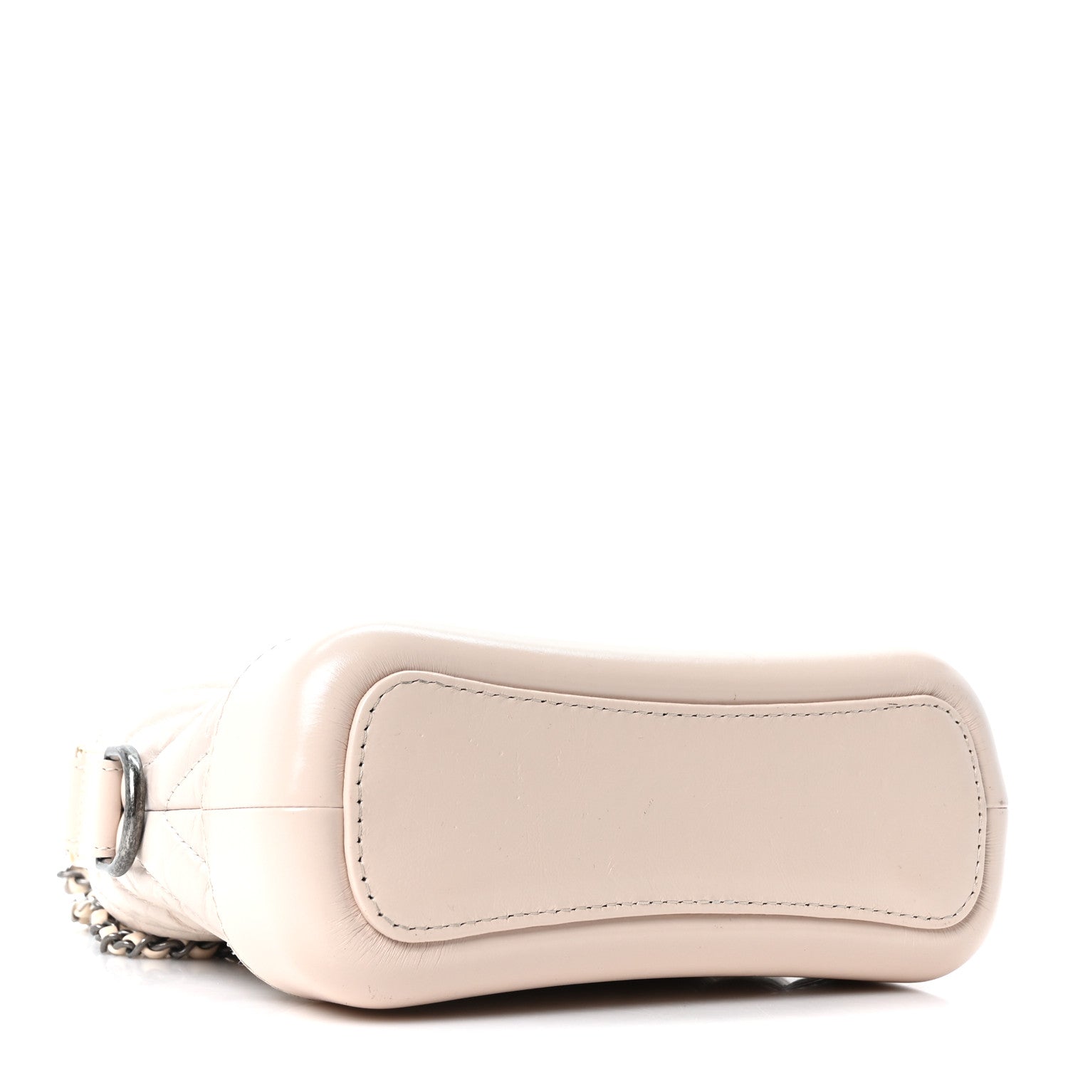 Aged Calfskin Chevron Quilted Small Gabrielle Hobo Beige