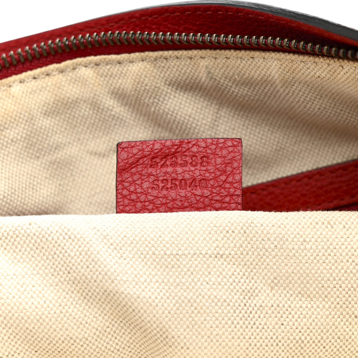 Grained Calfskin Logo Half Moon Hobo Red