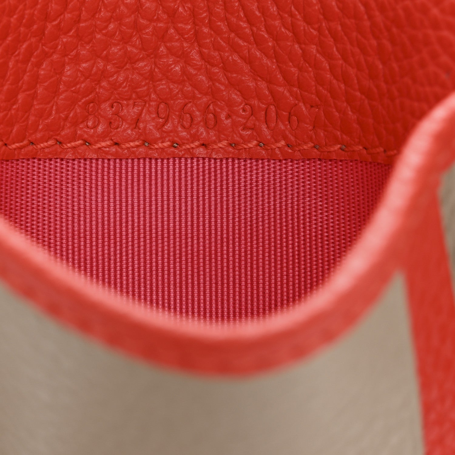 Dollar Calfskin GG Marmont Zip Key Pouch Beige Sun Orange