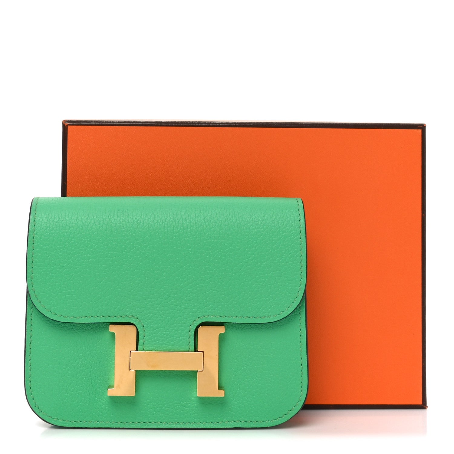 Evercolor Bi-Color Constance Slim Wallet Vert Comics Bleu Zellige
