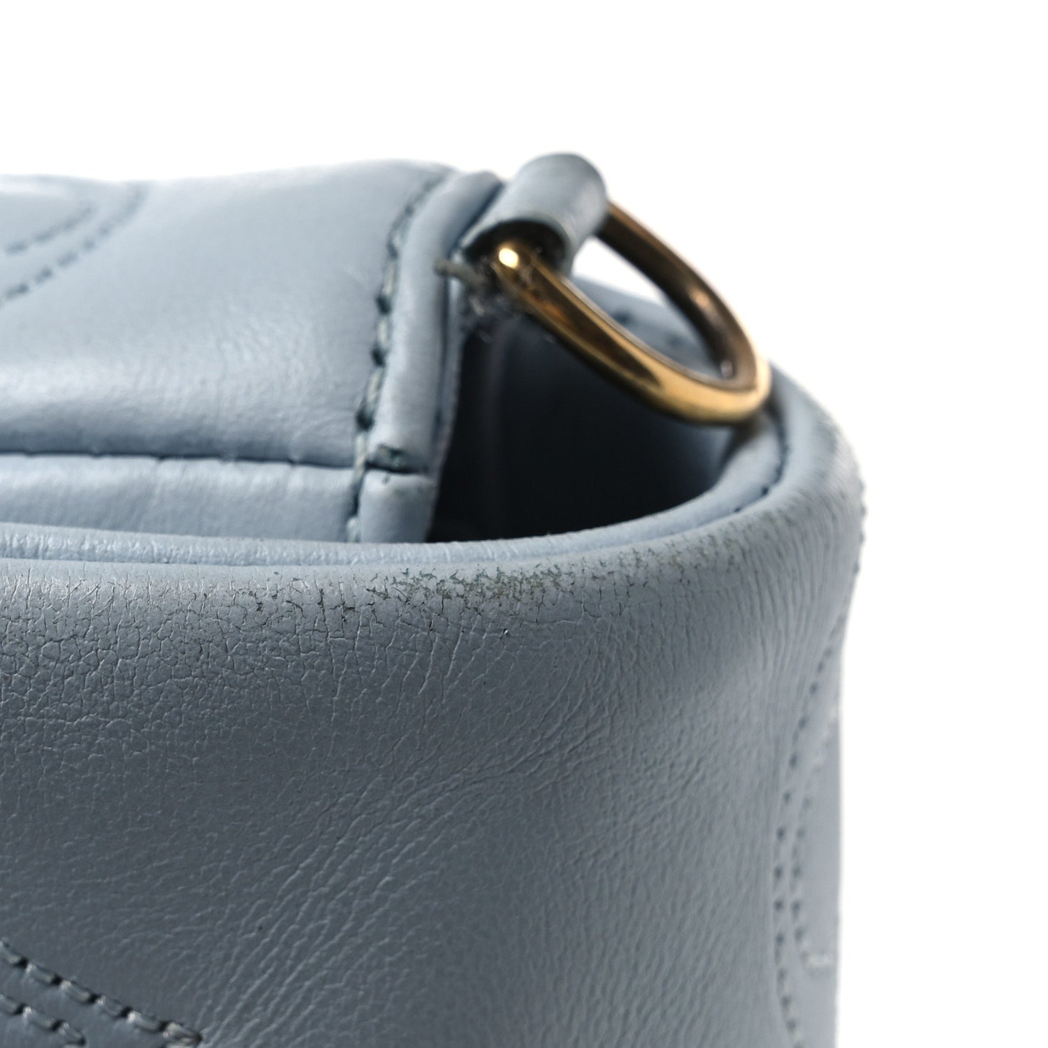 Calfskin Bubblegram Wallet On Strap Ice Blue