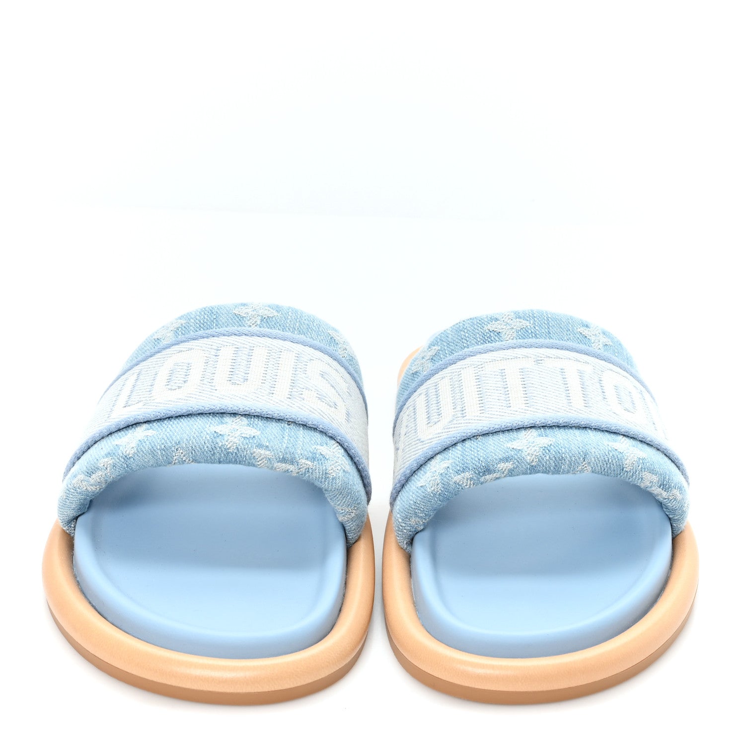Monogram Denim LV Bliss Womens Comfort Mules 40 Turquoise