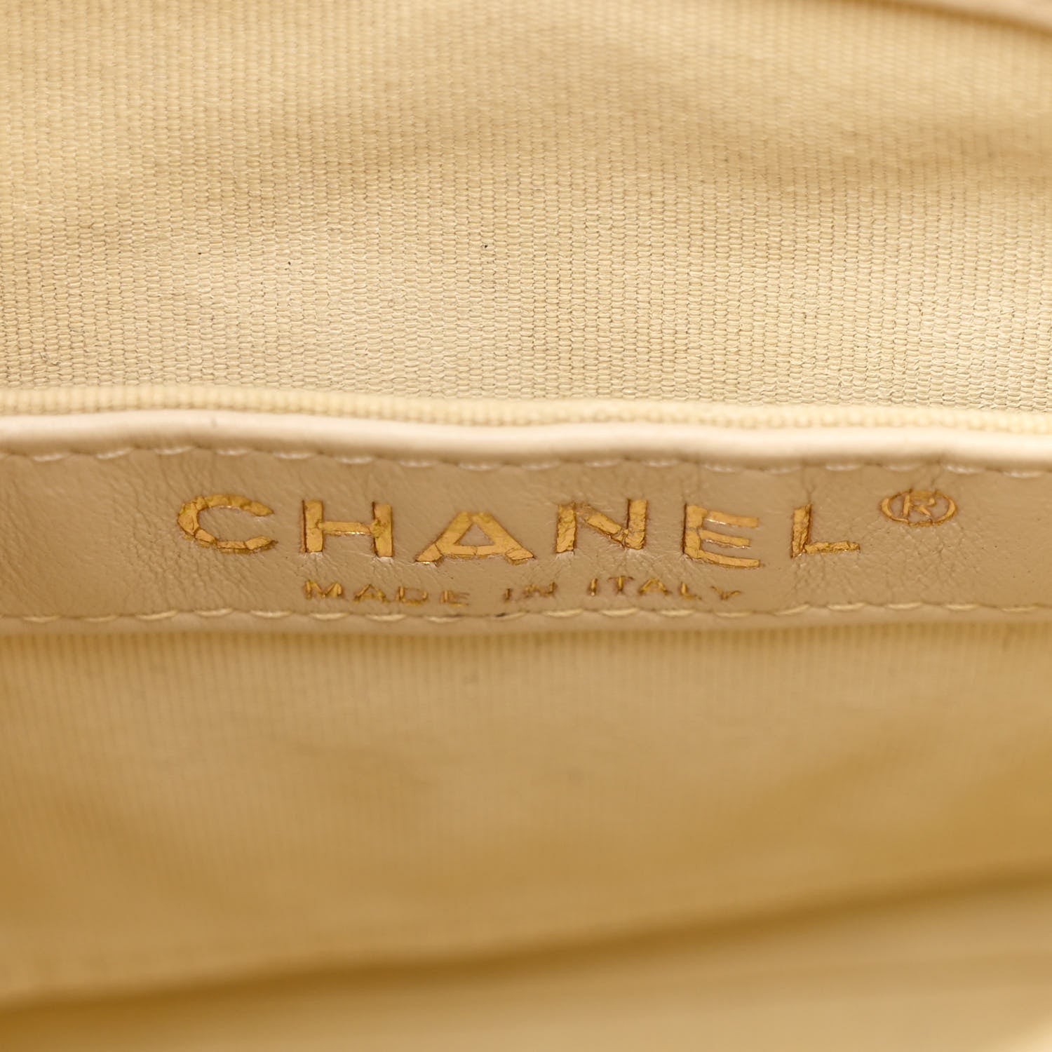 Lambskin Bucket Chain Drawstring Bag Beige